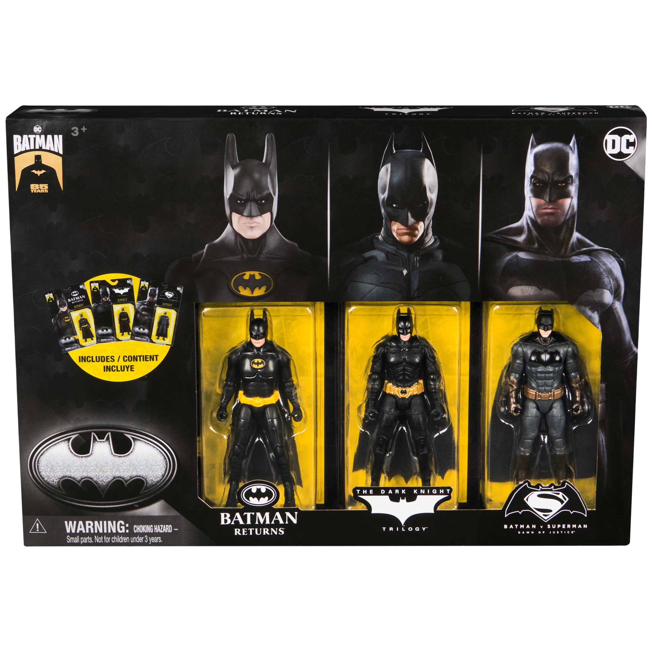 DC Comics Batman 85th Anniversary Action Figures 3-Pack | 10-cm Collectible | Ages 3+