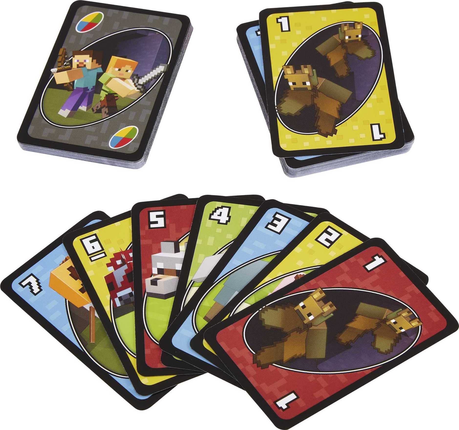 Mattel Games UNO Minecraft Edition Card Game | 2-10 Players | Ages 7+ | Multicolor 6