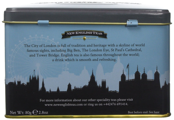 New English Teas London Skyline Tea Caddy with 40 English Breakfast Teabags