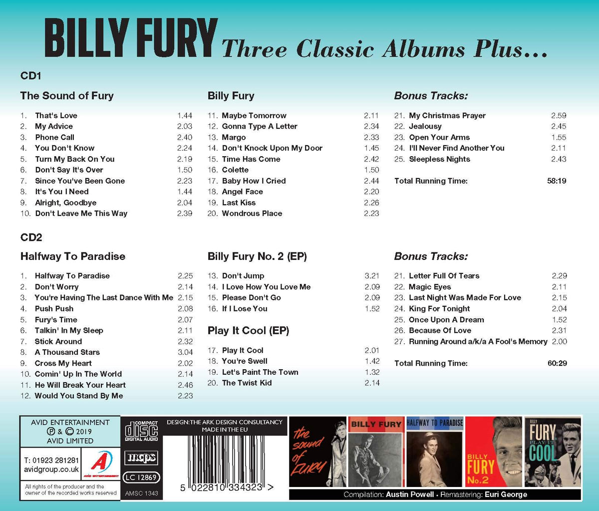 Billy Fury - Three Classic Albums Plus [CD]