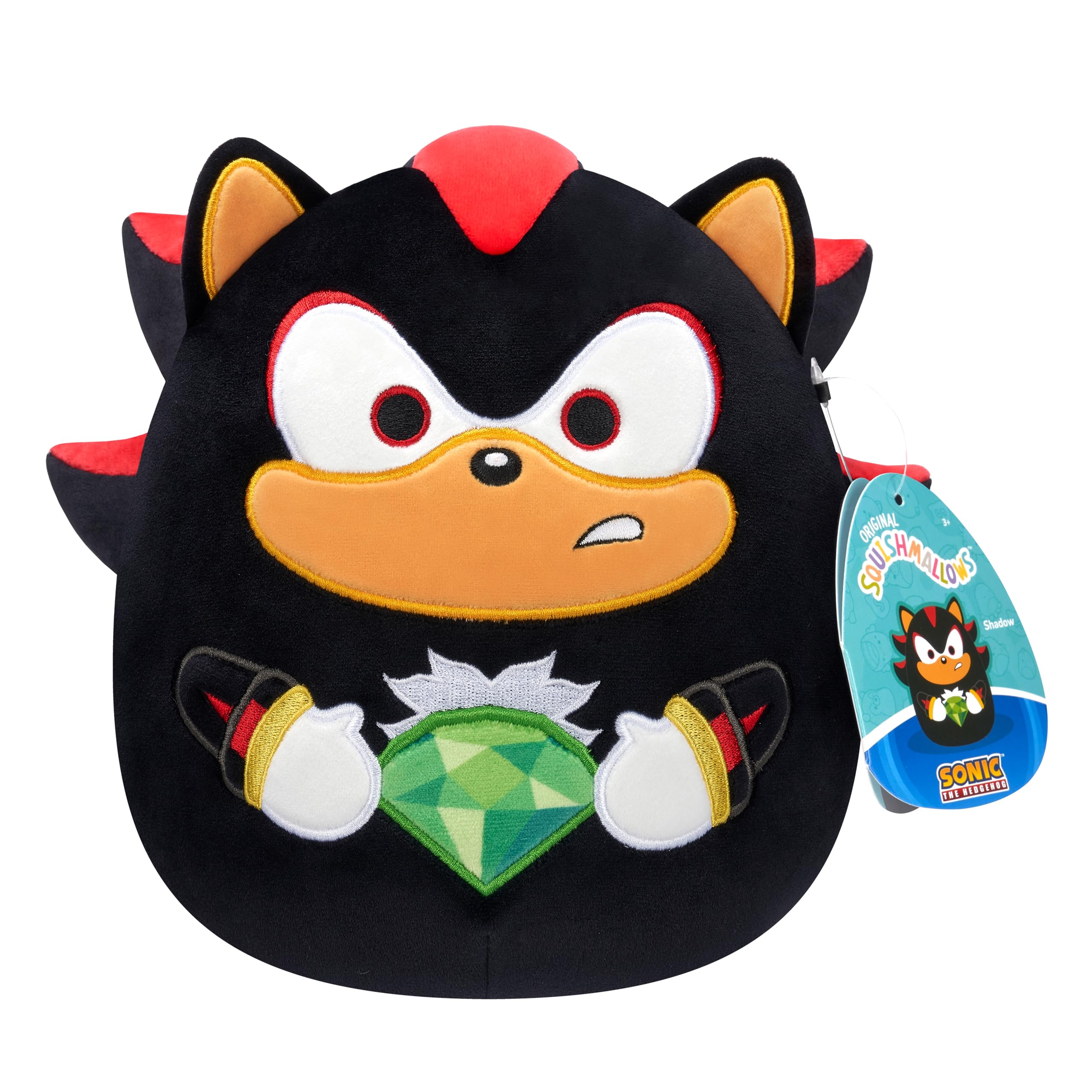 Squishmallows 8-inch Shadow Holding Green Emerald - Sonic the Hedgehog Plush 3