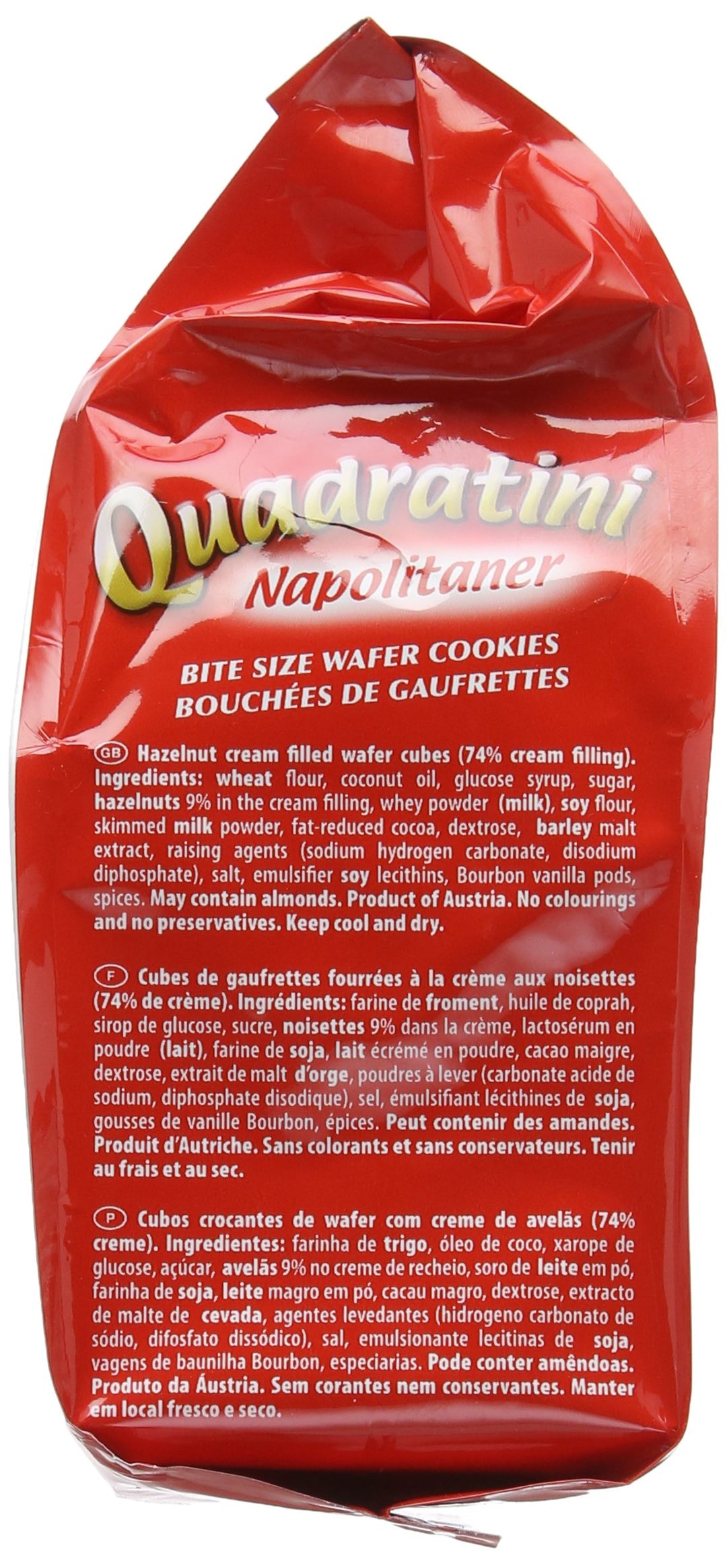 Loacker Quadratini Mini Wafer Biscuits, Napolitaner Hazelnut, 125g