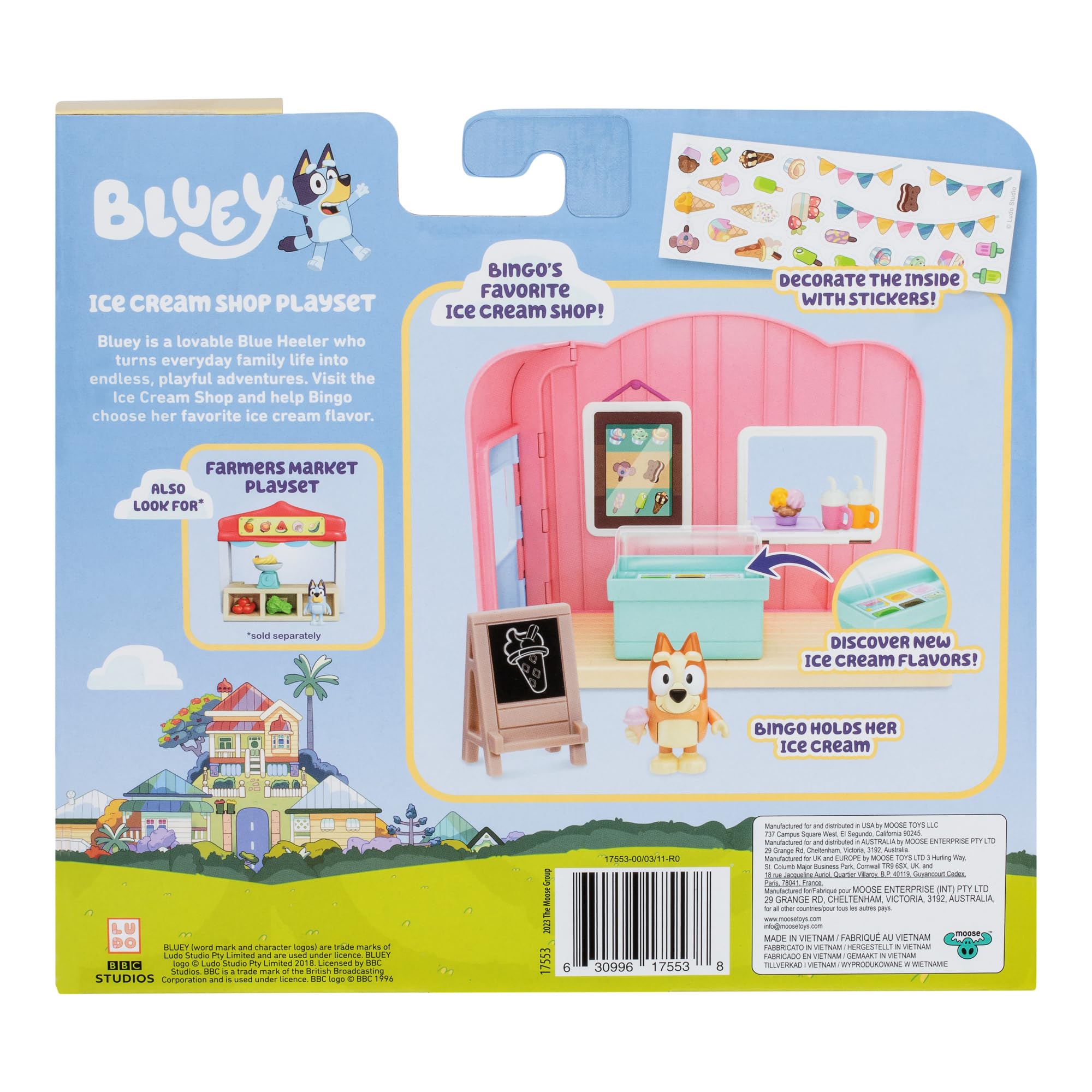 BLUEY Ice Cream Shop Playset with Bingo Figure - Imaginative Play for Kids 14