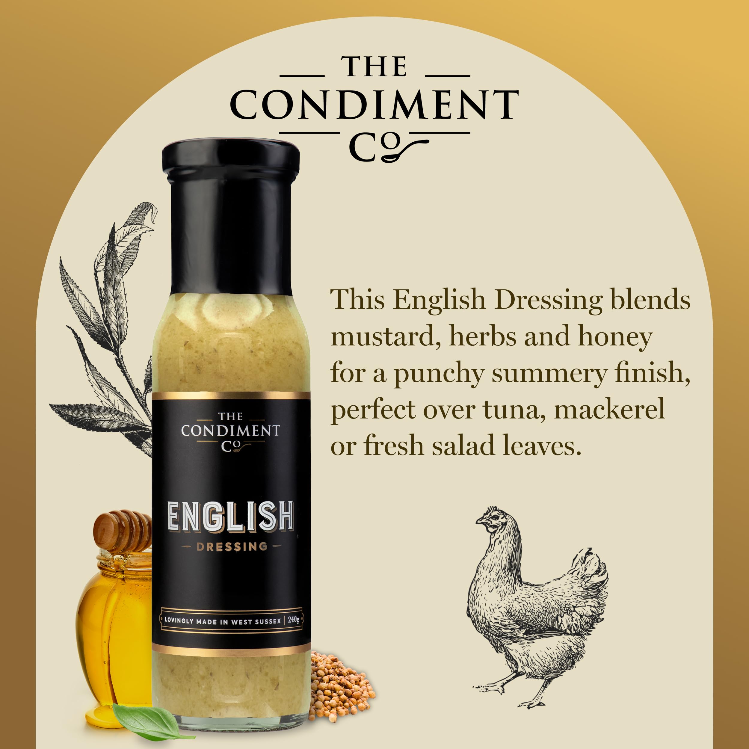 The Condiment Company English Dressing - Honey Mustard | Gluten Free | Vegetarian | 240g 4