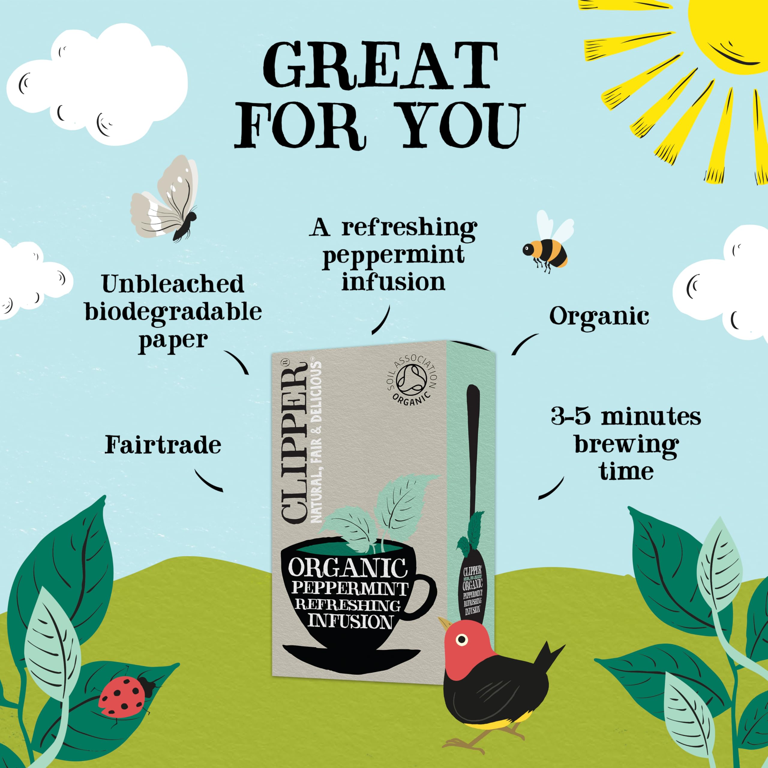 Clipper Organic Peppermint Tea Bags - 120 Count (6x20) | Caffeine Free | Plastic-Free Bags 2
