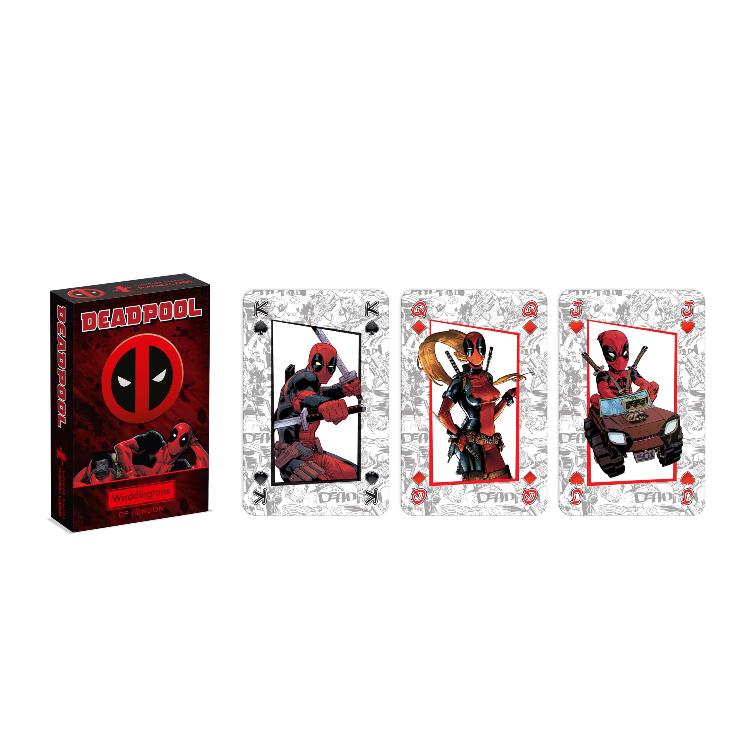 Waddingtons Number 1 Deadpool Playing Cards - 52 Cards + 2 Jokers | Paper | Red 4