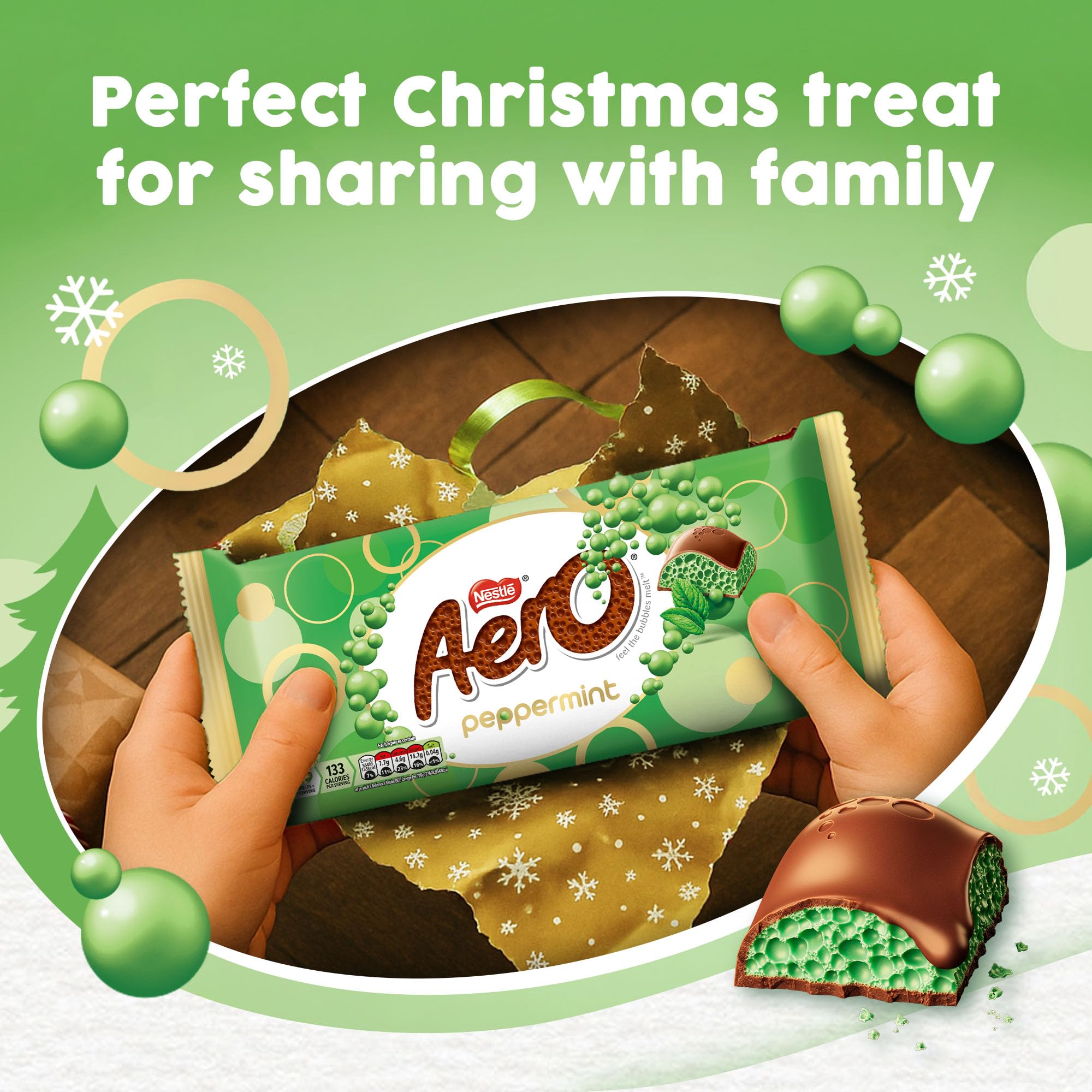 Aero Peppermint Gifting Block – 295g Bubbly Milk Chocolate with Refreshing Peppermint 4