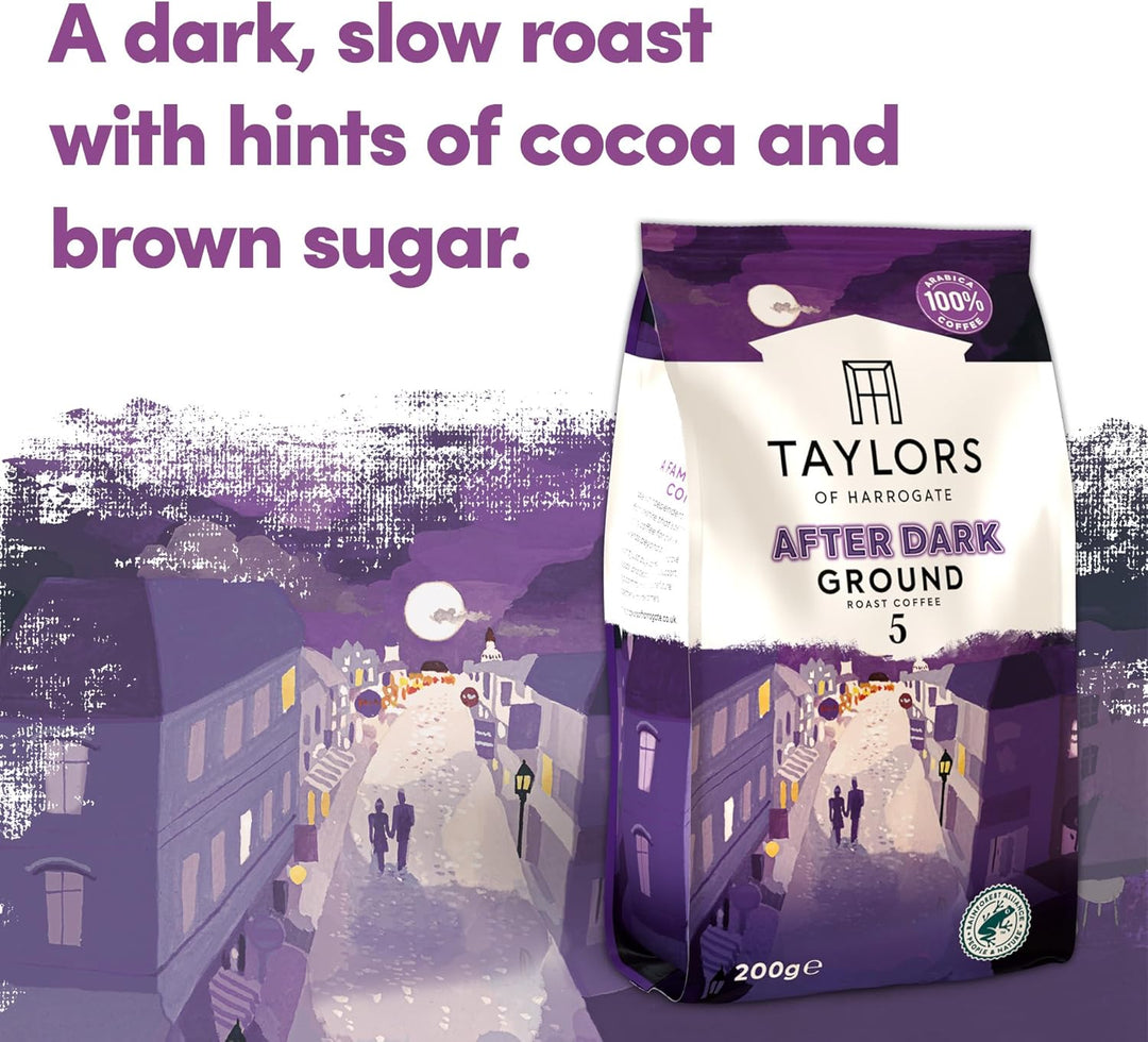 Taylors of Harrogate After Dark Ground Coffee, 200g (Pack of 6 - Total 1.2kg)