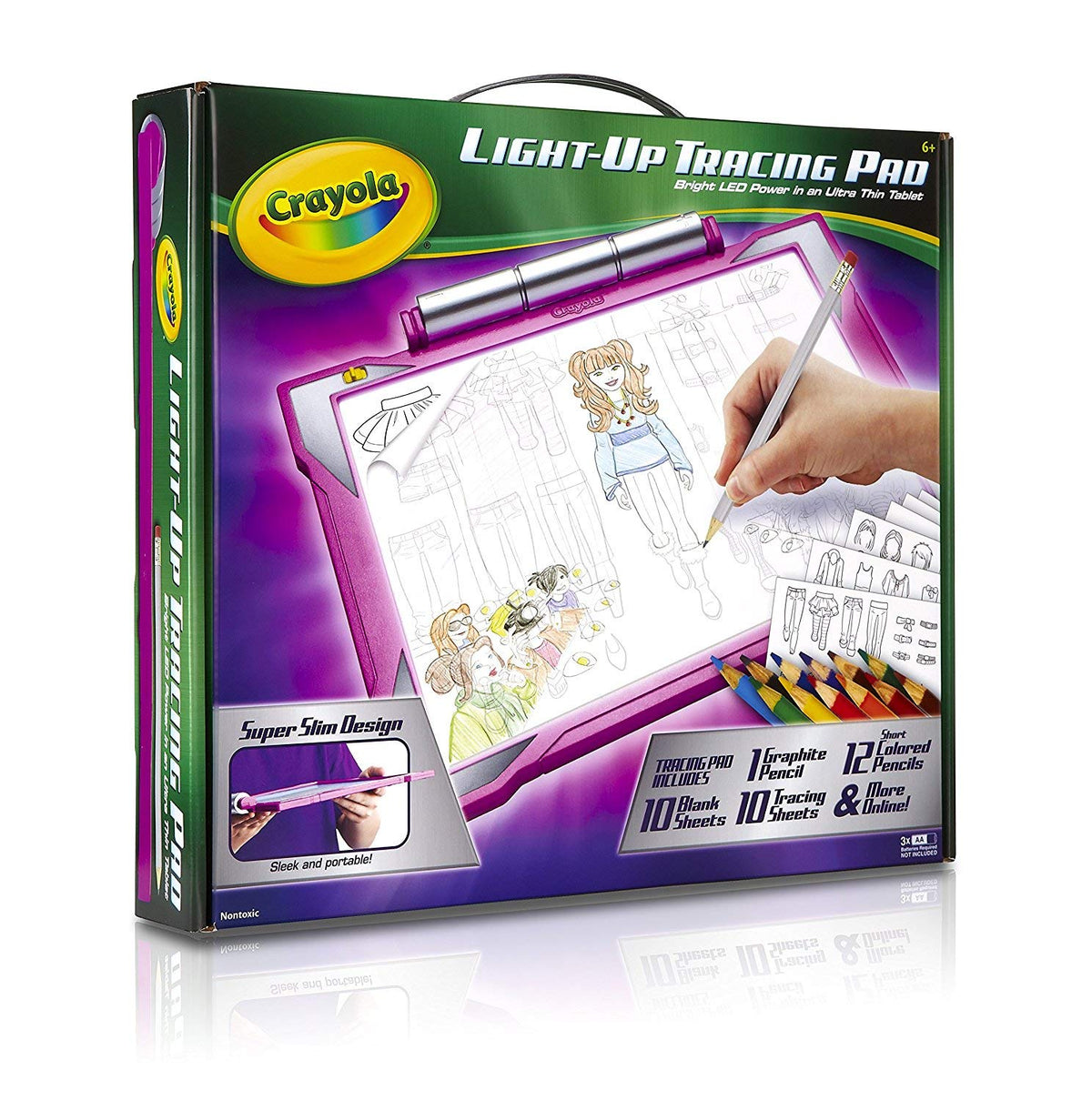 Crayola Light Up Tracing Pad - Pink, 10 Tracing Sheets, Ages 6+