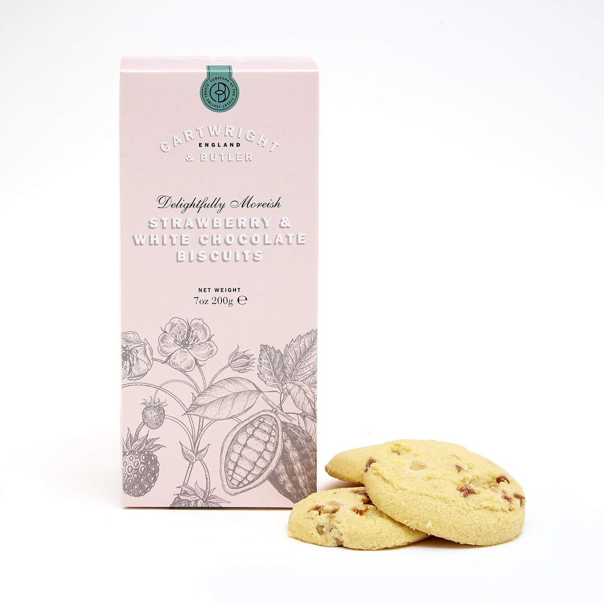 Cartwright & Butler Strawberry & White Chocolate Biscuits - Pack of 2