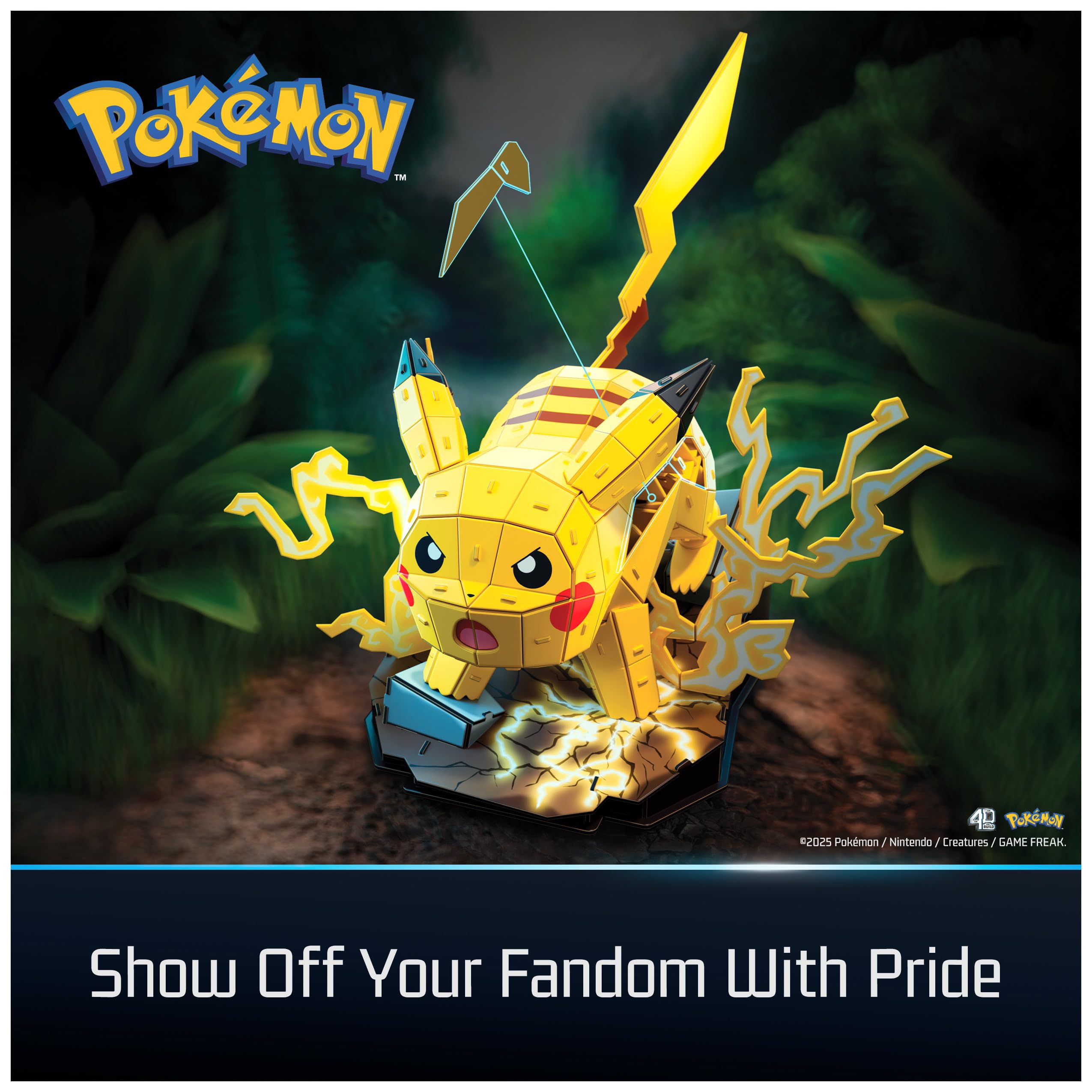 4D Build Pokémon Pikachu 3D Model Kit - 201-Piece Building Puzzle for Ages 12+ 7