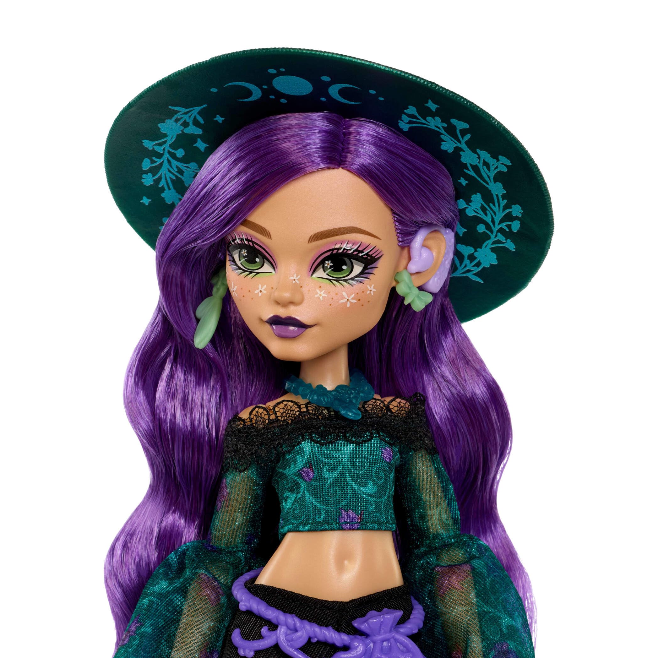 Monster High Moonspell Magic Willow Thorne Doll - Nature Witch, Includes Hearing Aid & Cauldron Surprise 4