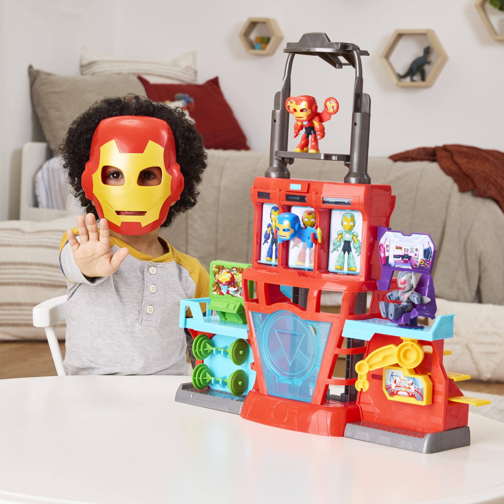 Marvel Press Iron Man and His Awesome Friends Iron Quarters Playset | Ages 3+ | 2 Figures Included 6