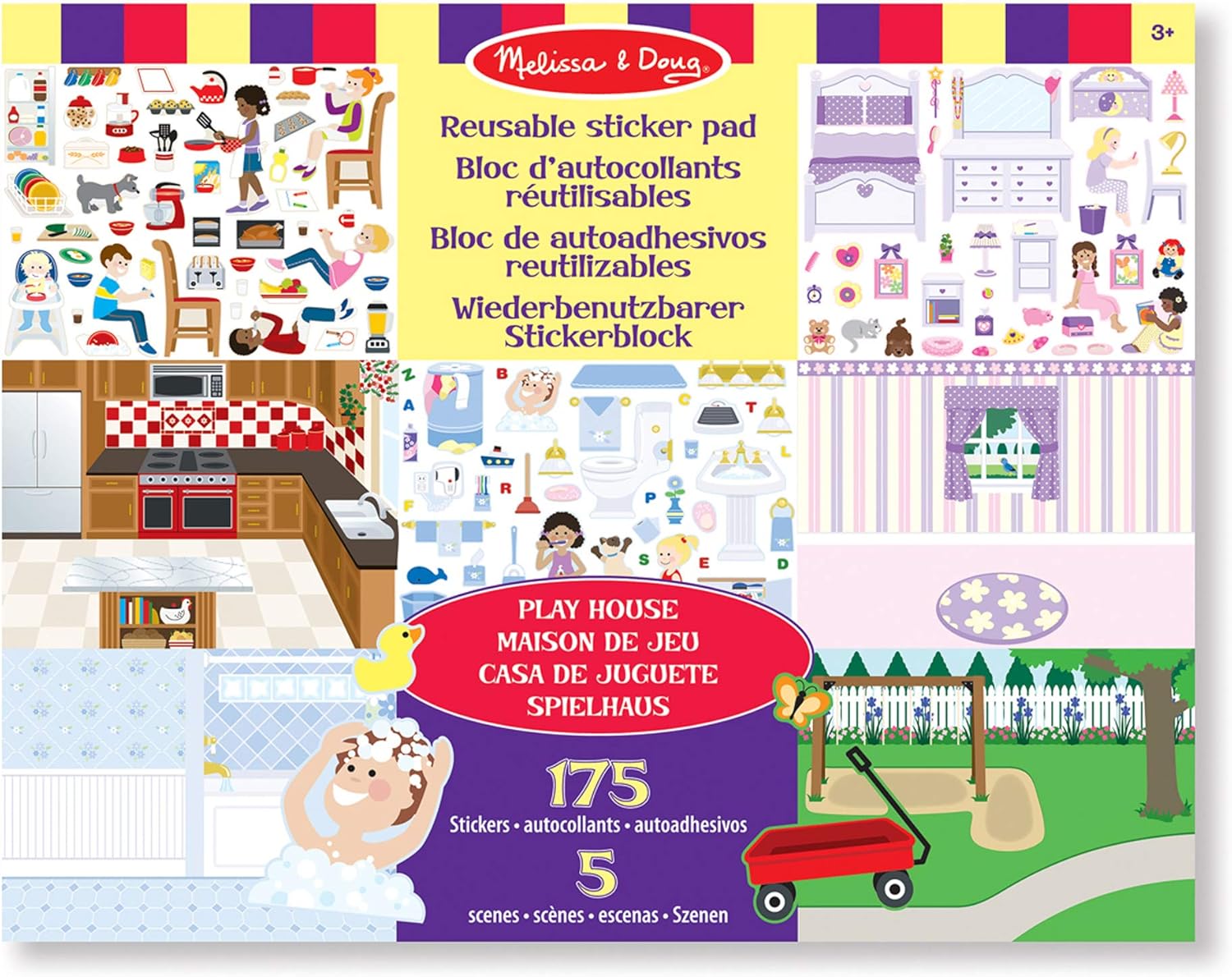 Melissa & Doug Reusable Sticker Pad - Play House! | Activity Pad | Sticker Pad | 3+ | Gift for Boy or Girl 1