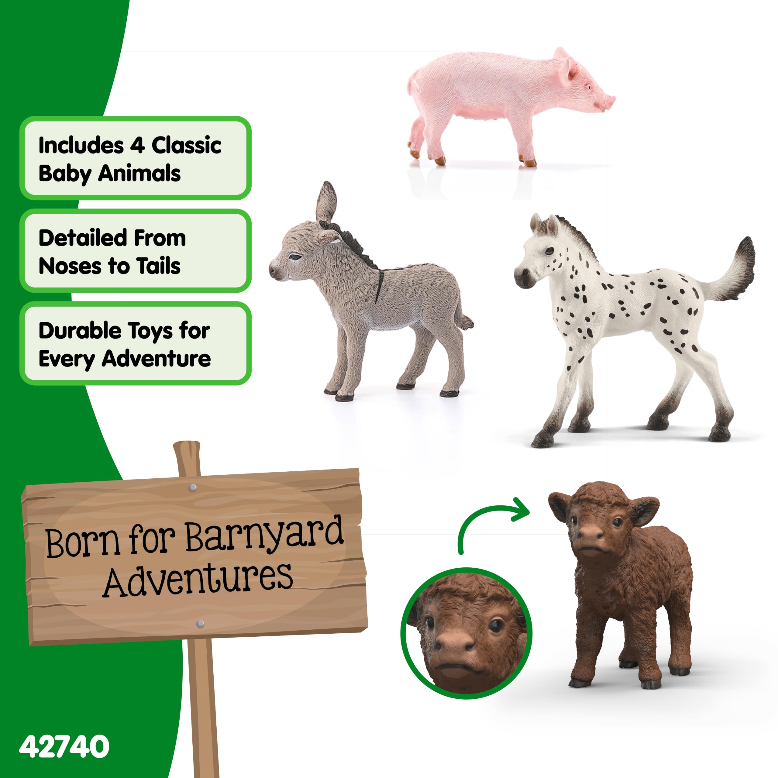 Schleich Farm World Farm Babies Set - 4 Figures | Ages 3+ | 42740