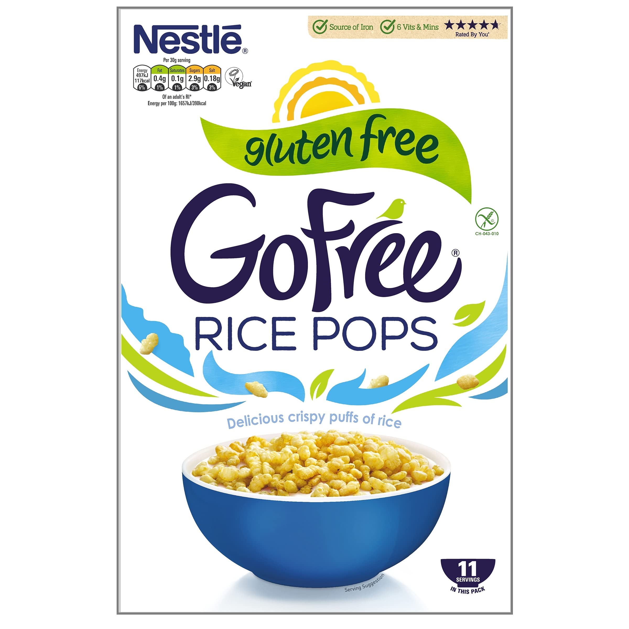 Nestlé GoFree Rice Pops Gluten-Free Cold Cereal - 350g 3