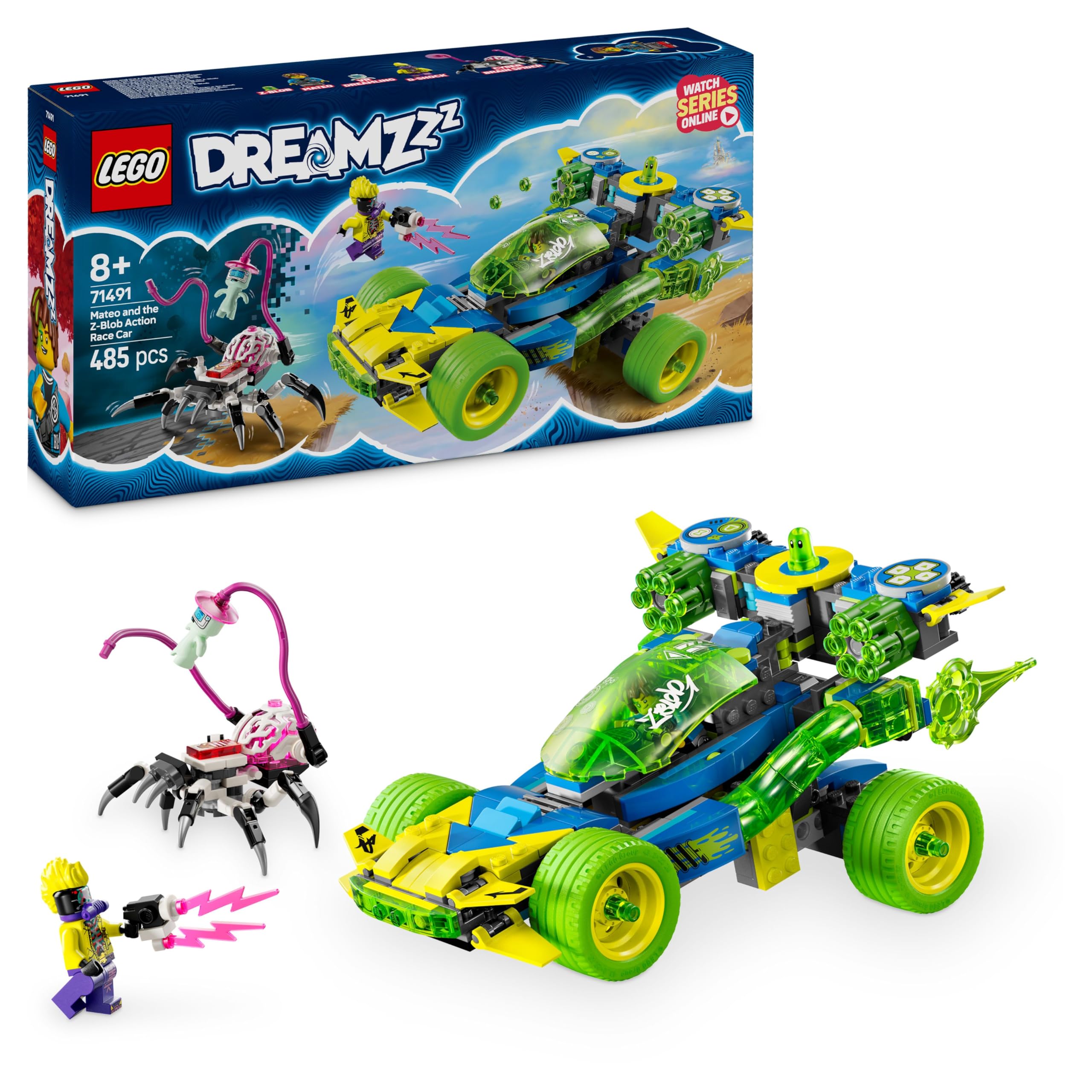 LEGO DREAMZzz 2in1 Mateo and the Z-Blob Action Race Car to Motorbike Building Set - 485 Pieces for Ages 8+ 8