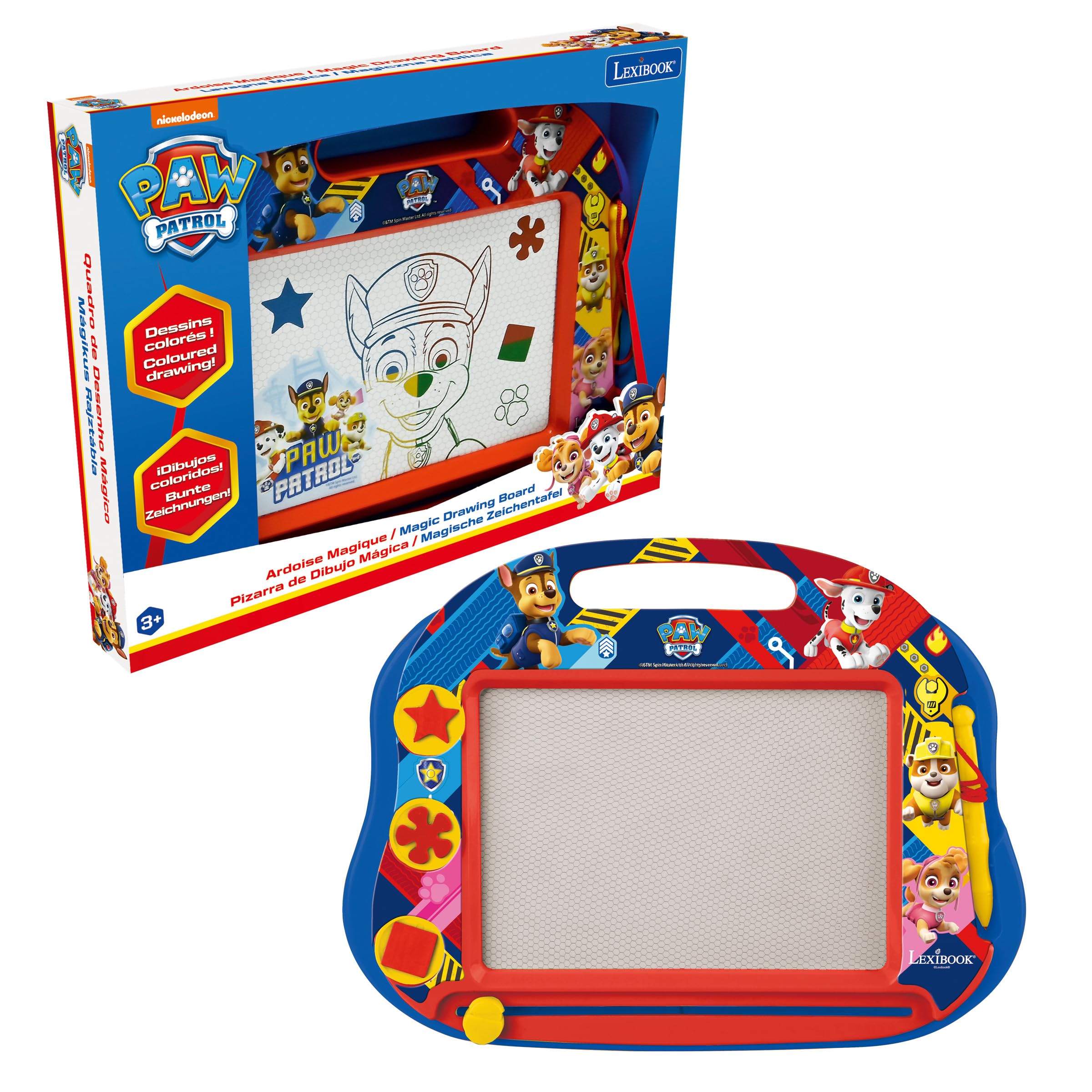 LEXIBOOK Paw Patrol Magic Magnetic Drawing Board - Multicolour Drawing, Stylus & 3 Stamps | Ages 3+ 1