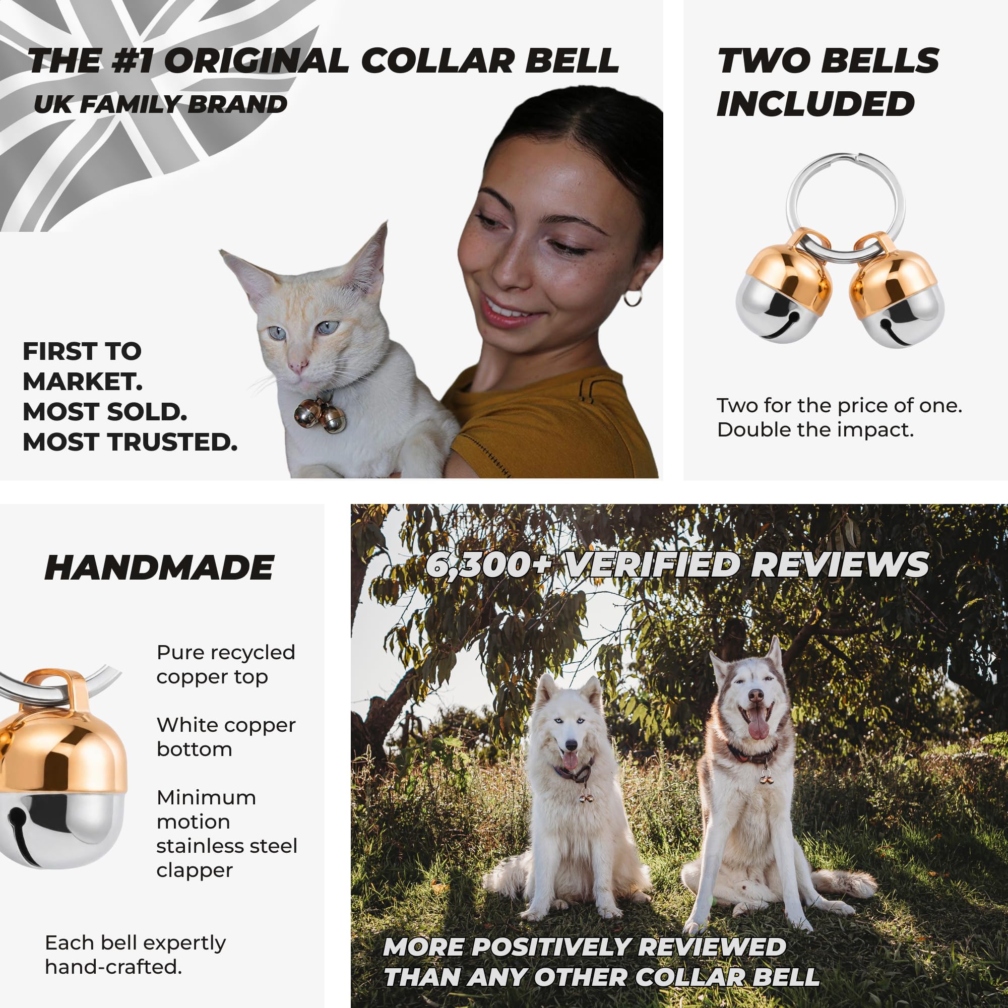 Beau's Bells Copper Pet Bells - 2 Extra Loud Bells | Tracker | Wildlife Protection 2