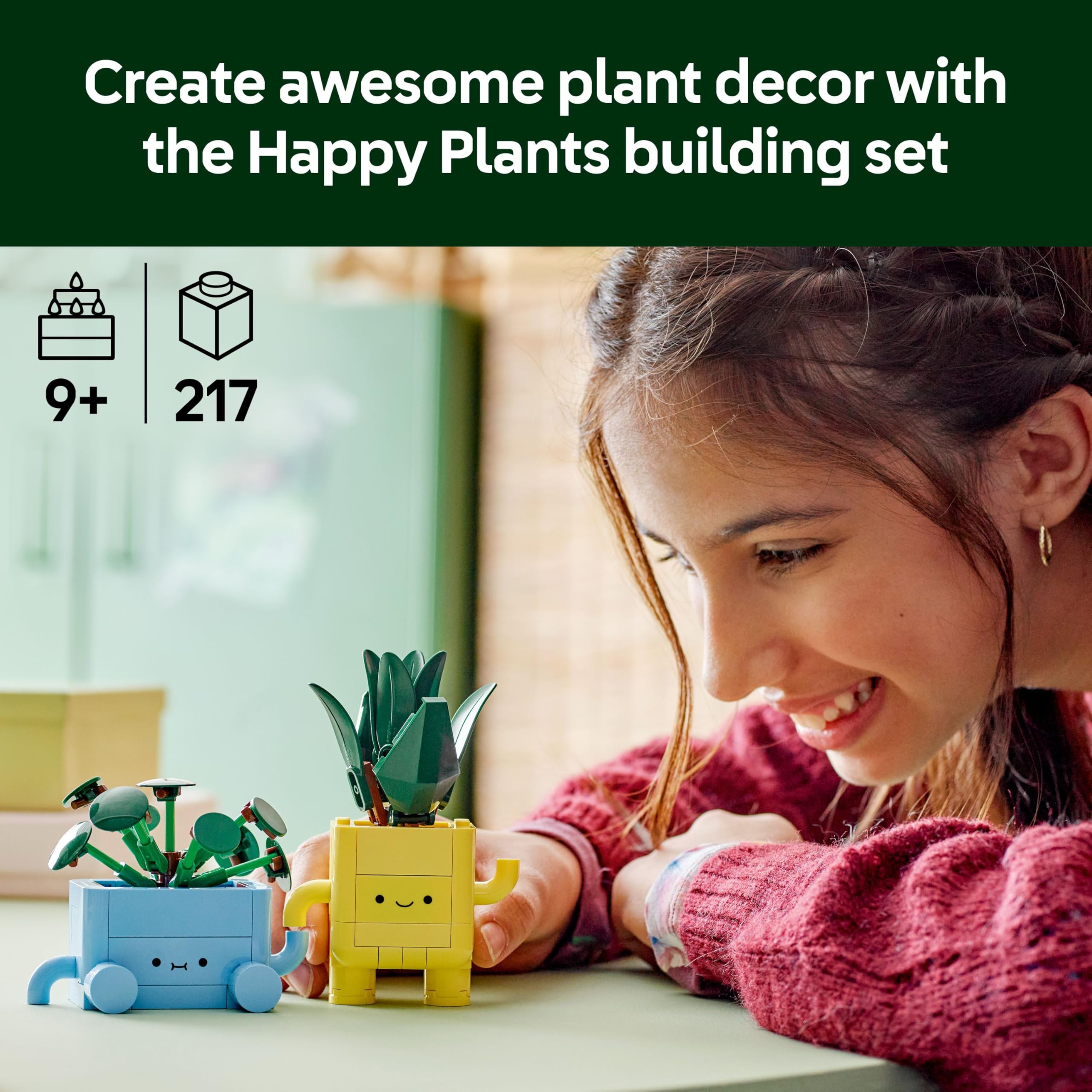 LEGO Botanicals Happy Plants Building Set - 217-Piece Craft Kit for Kids 9+ 3
