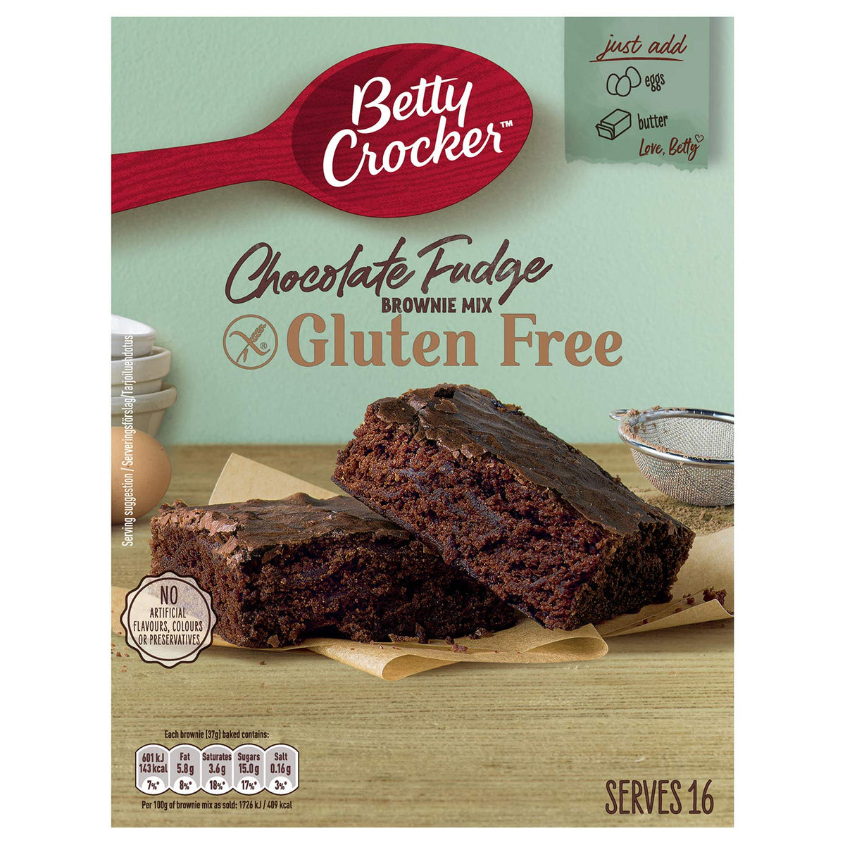 Betty Crocker Gluten Free Chocolate Fudge Brownie Mix - 415 g, Pack of 6