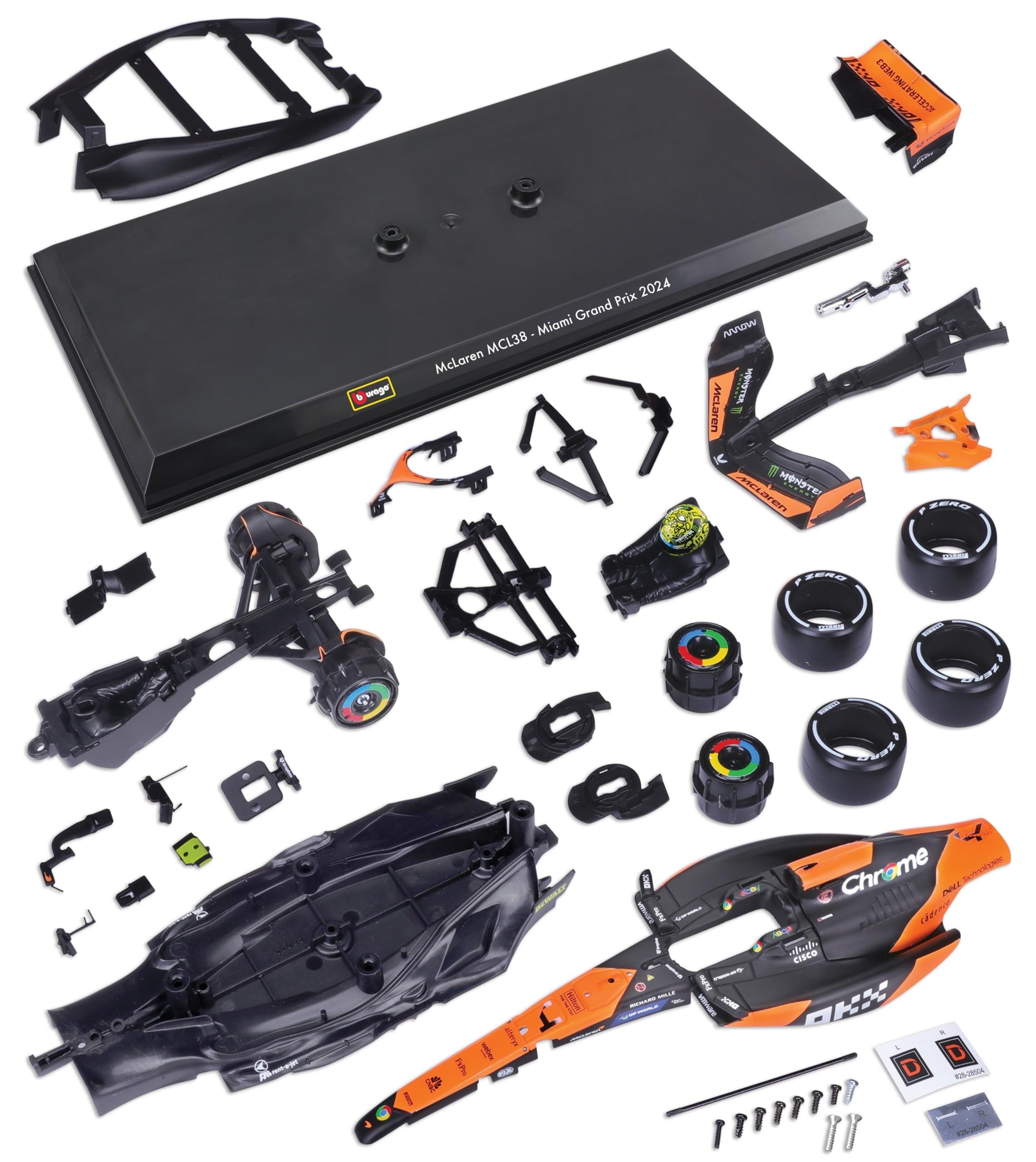 Bburago Build-It-Yourself Die-Cast Formula 1 Model Kit - McLaren MCL38 (2024) | 1:24 Scale | 42 Pieces 3