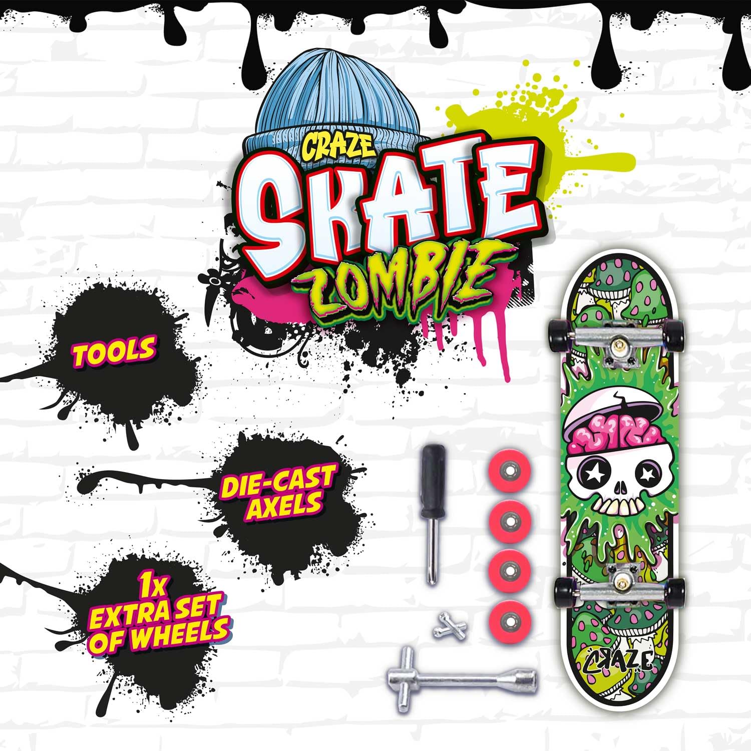 CRAZE SKATE Fingerboard Single Mix - Fully Assembled, Customisable, Die-Cast Axles | Model 54727 2