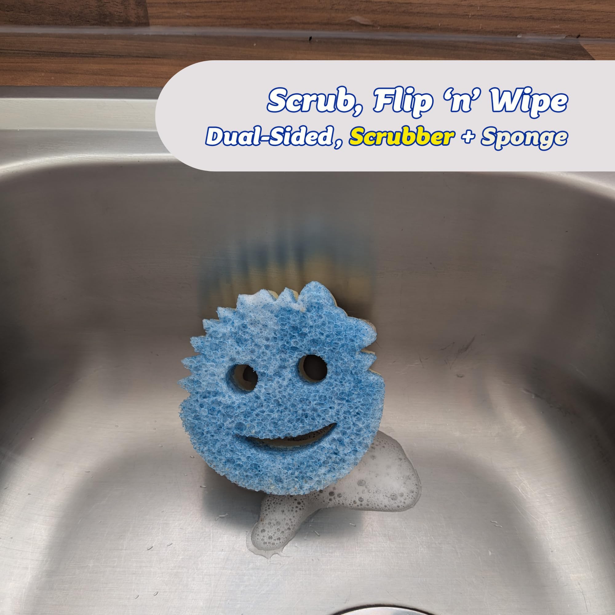 Scrub Daddy Scrub Mommy Dual Sided Non-Scratch Cleaning Sponges - Blue, 2 Pack 2