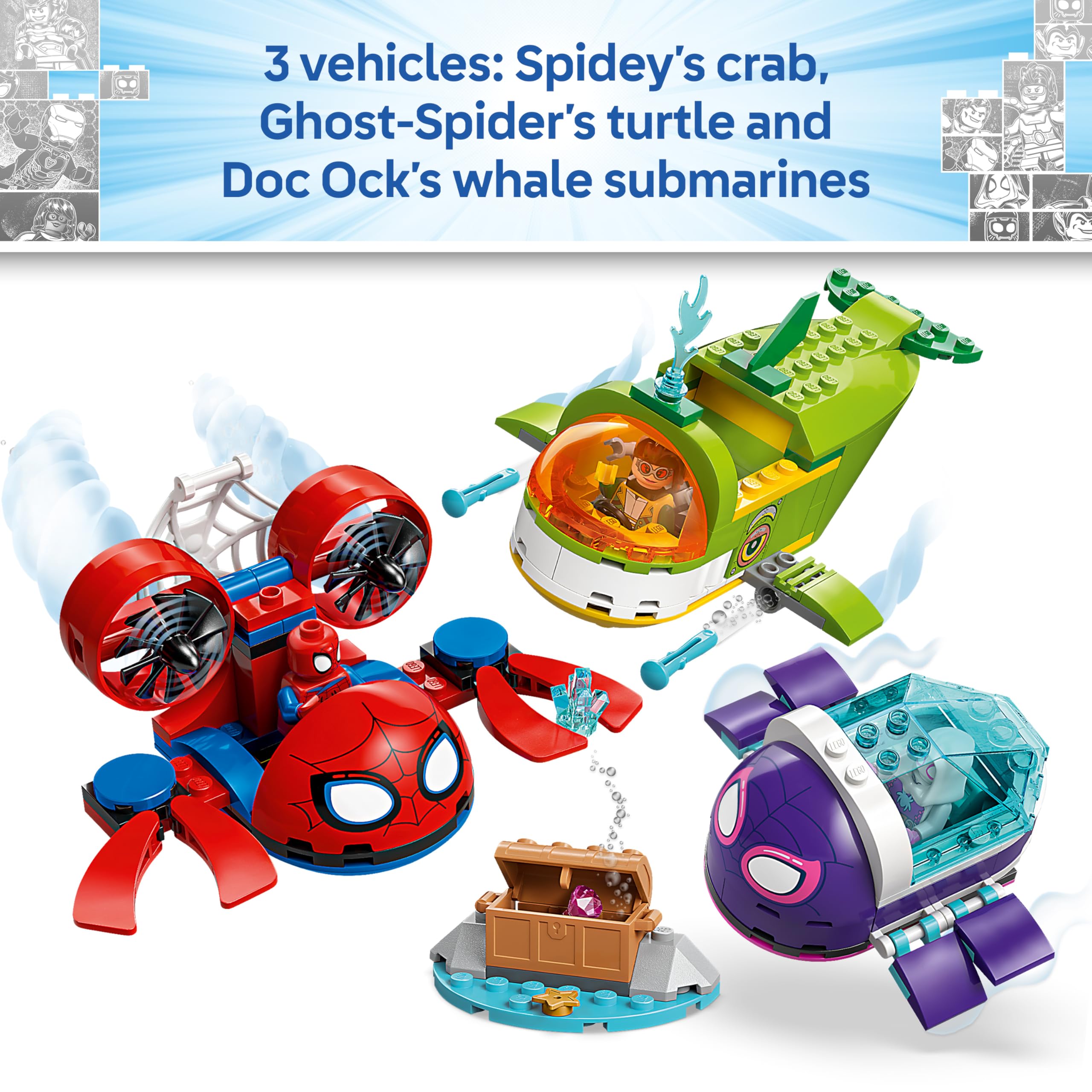 LEGO Marvel Spidey: Underwater Vehicles Building Set 11207 | Ages 4+ | 3 Submarines 7