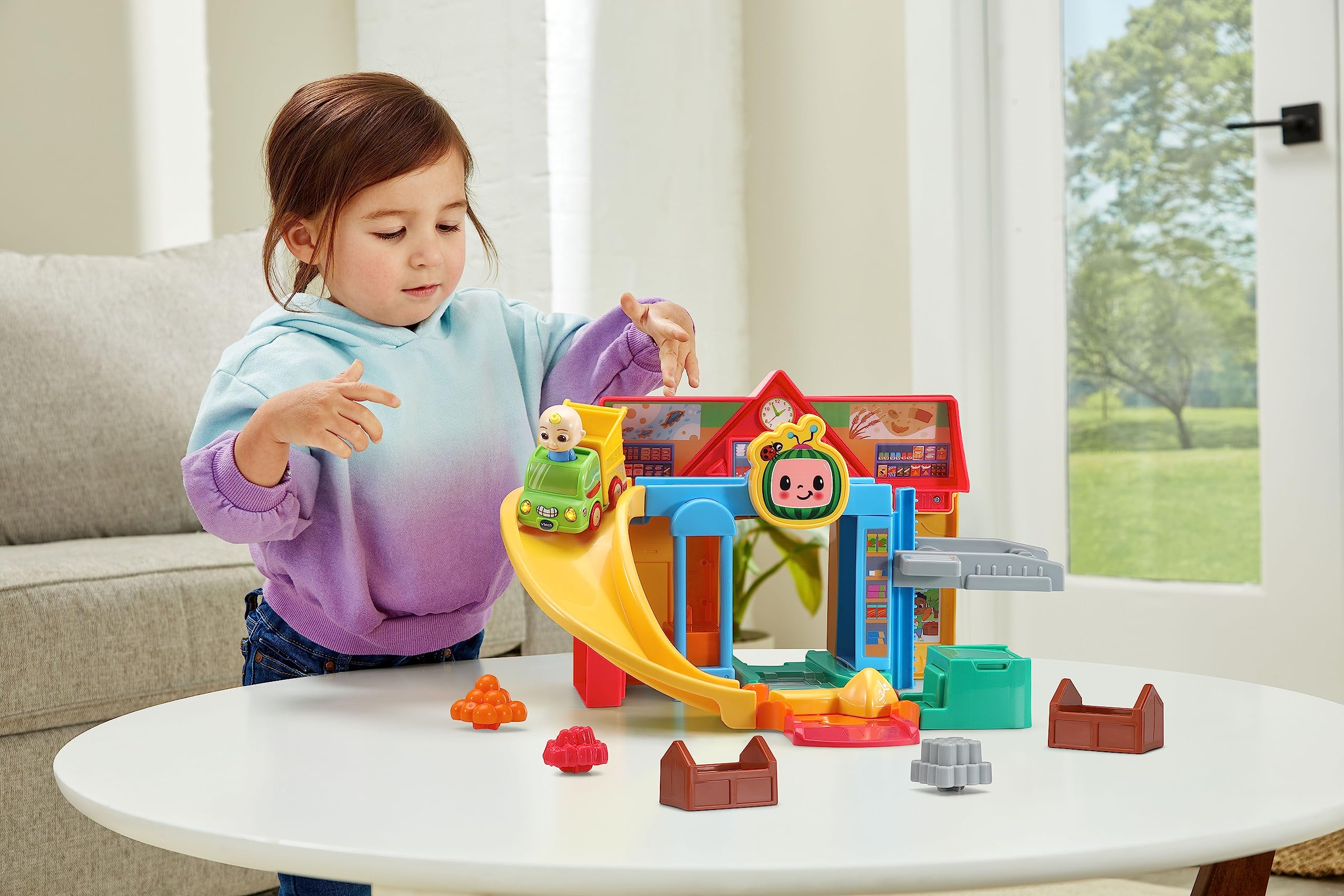 VTech CoComelon Toot-Toot Drivers Cart Racers Grocery Store Track Set - Interactive Play for Ages 18 Months to 5 Years 3