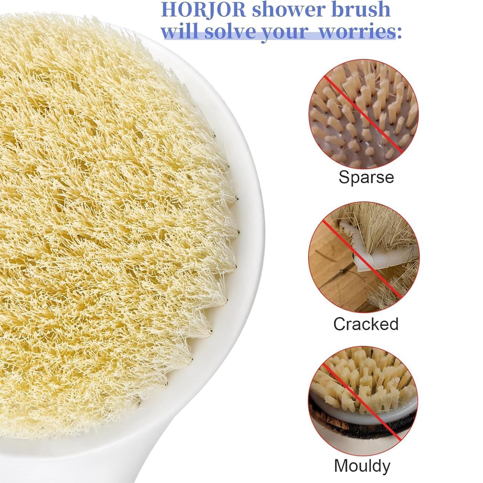 elzle Back Scrubber - 38cm Long Handle, Natural Soft Bristles | Wet/Dry Use 5