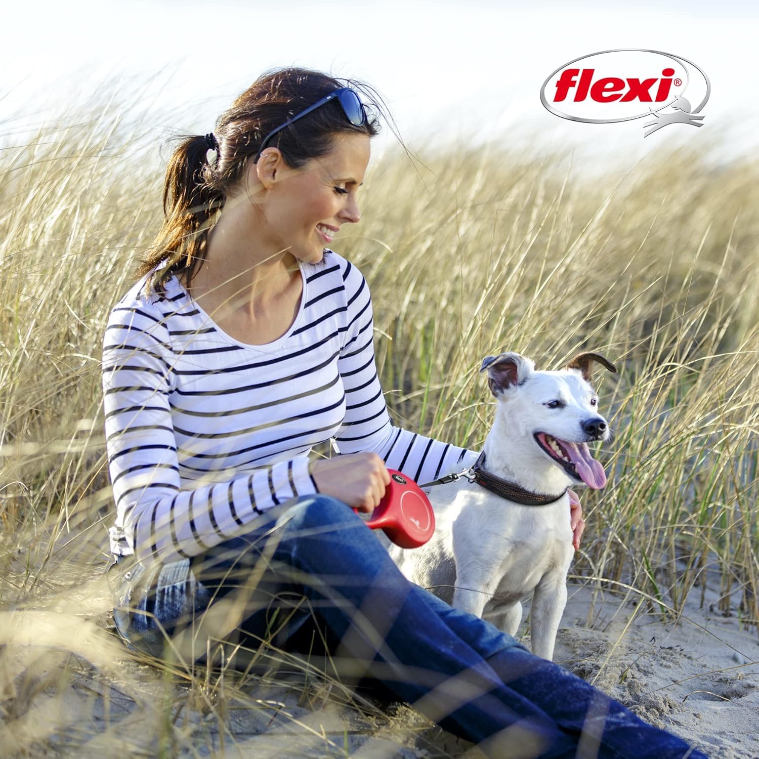 flexi New Classic L Retractable Lead - 5m Tape | Red | Up to 50kg