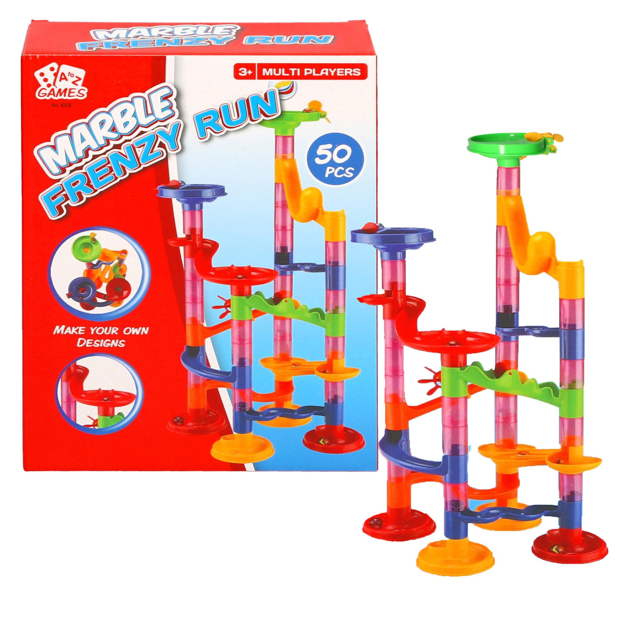 Atoz Marble Frenzy Run Building Set - 50 Pieces, Multi-Player Game | Ages 3+ 1