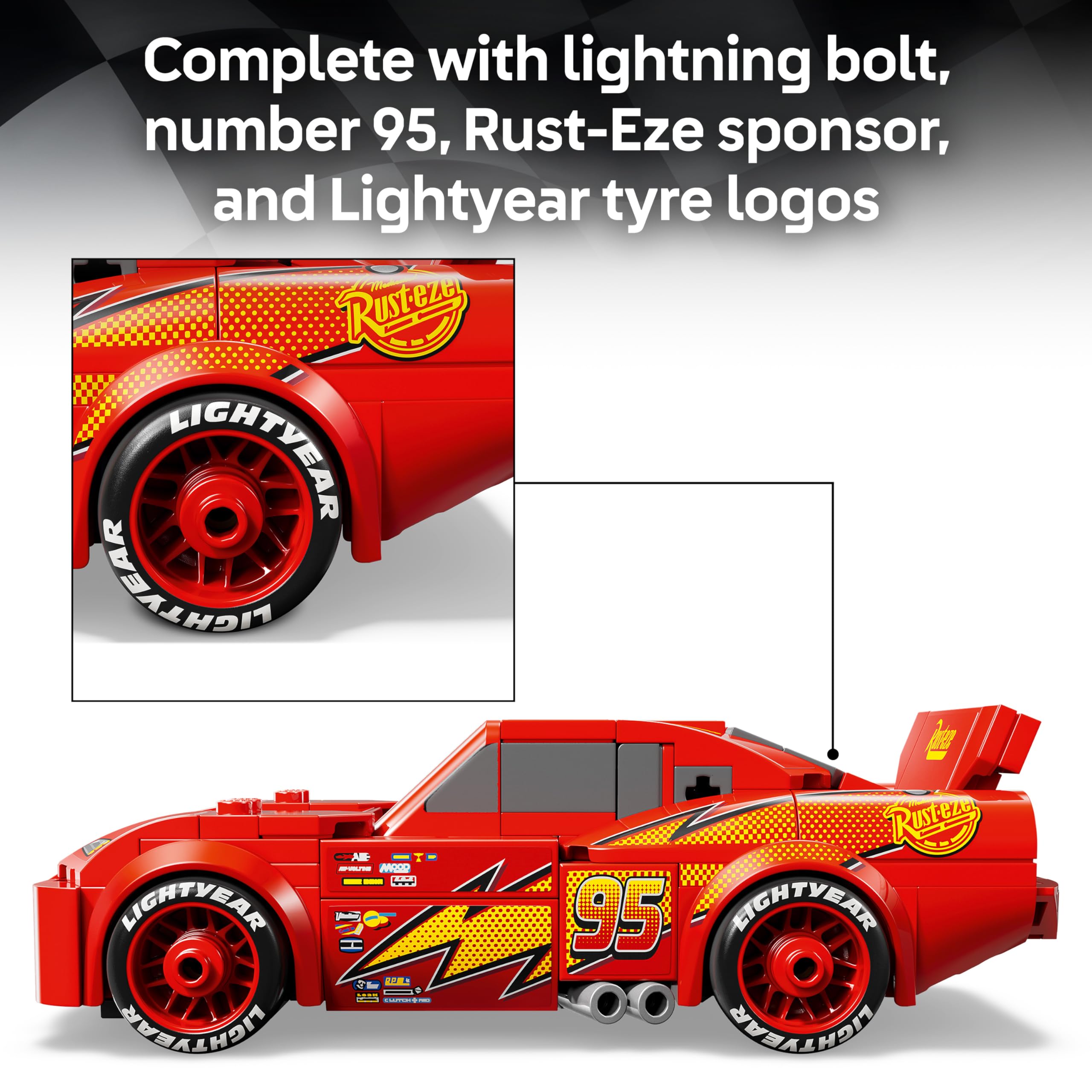 LEGO Speed Champions Lightning McQueen Race Car Toy Model Kit 77255 for Ages 9+ 4