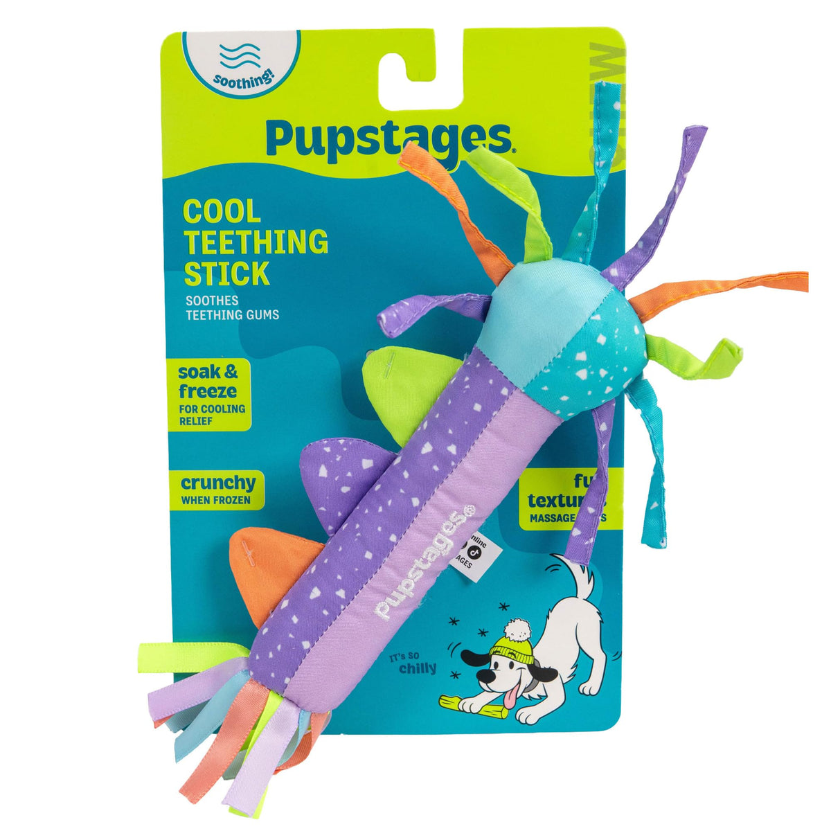 Pupstages Cool Teething Stick Dog Toy - Soothes Gums, Reduces Destructive Behavior, Freezable