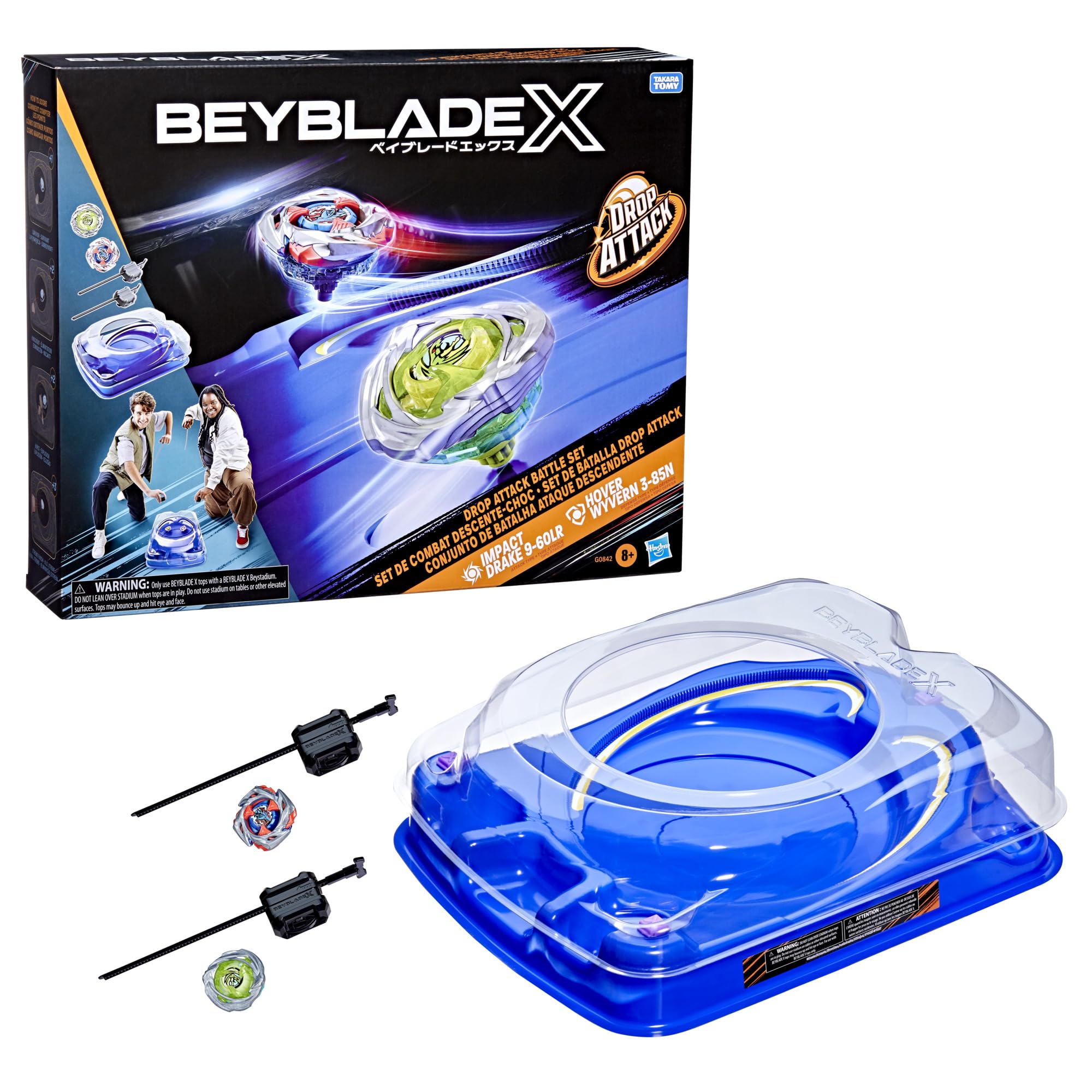 Beyblade Drop Attack Battle Set with 2 Right-Spin Tops and 2 Launchers | Ages 8+