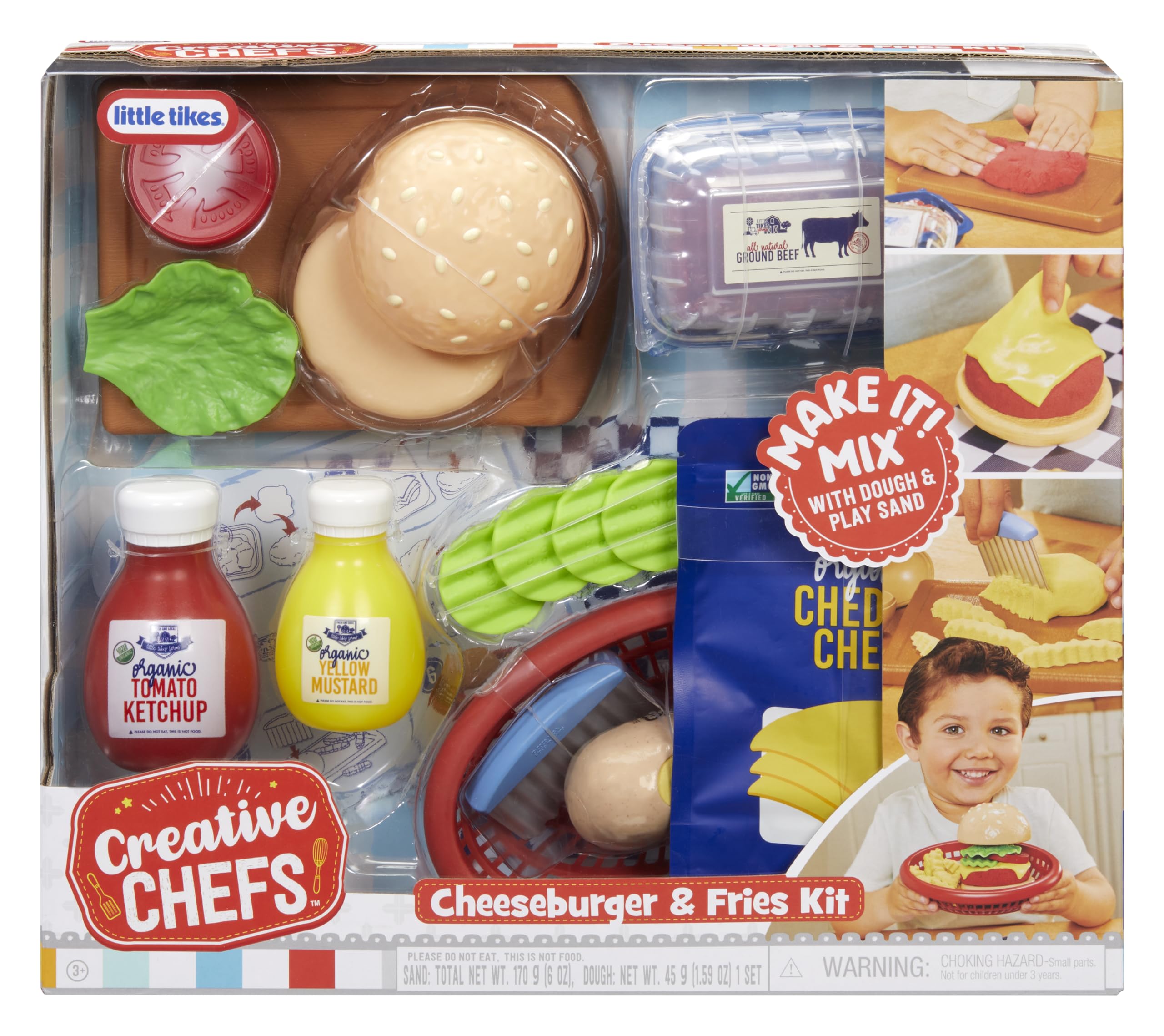 Little Tikes Creative Chefs Cheeseburger and Fries Kit - Realistic Role Play Cooking Set for Kids 3+ 1