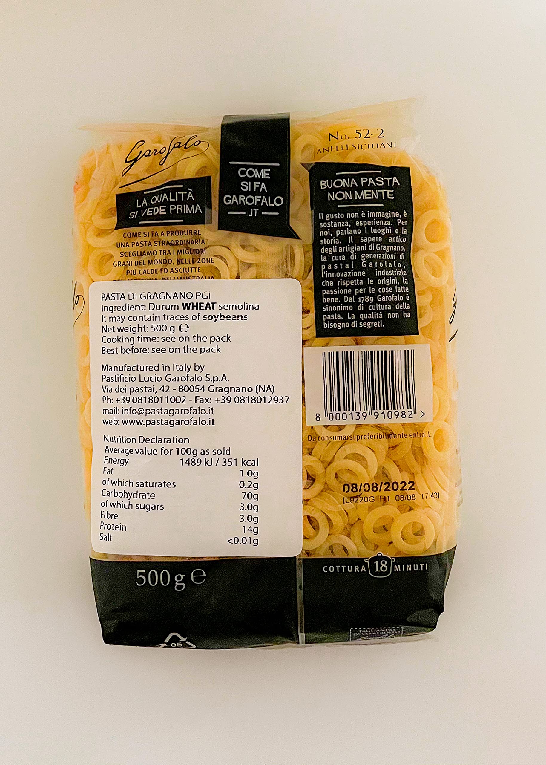 Garofalo Anelli Siciliana Italian Dried Pasta Hoops | 500g Pack of 1 3