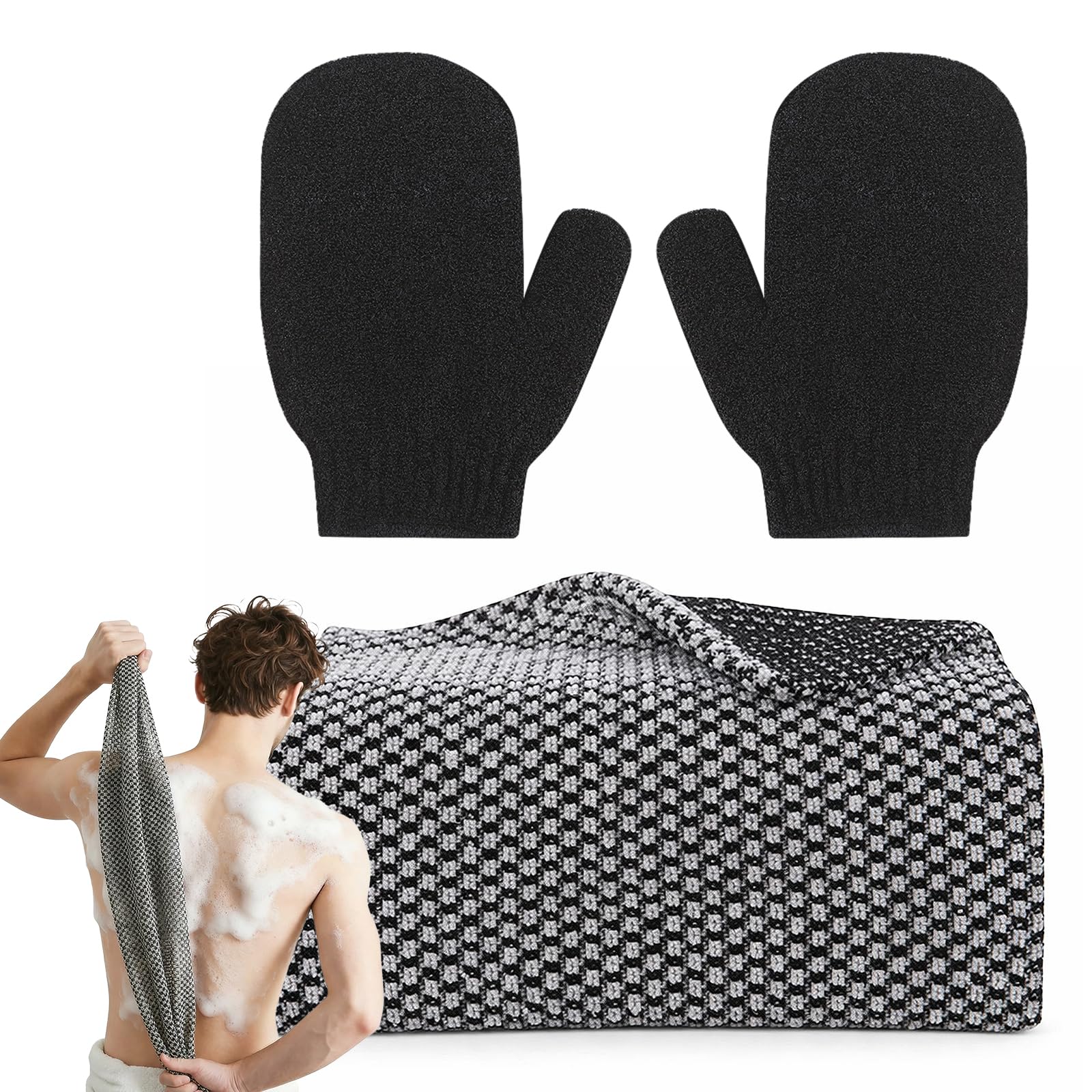 Lafefe Exfoliating Towel Gloves Set - Deep Clean & Pore Unclogging | Unisex Adult | 2 Items 1