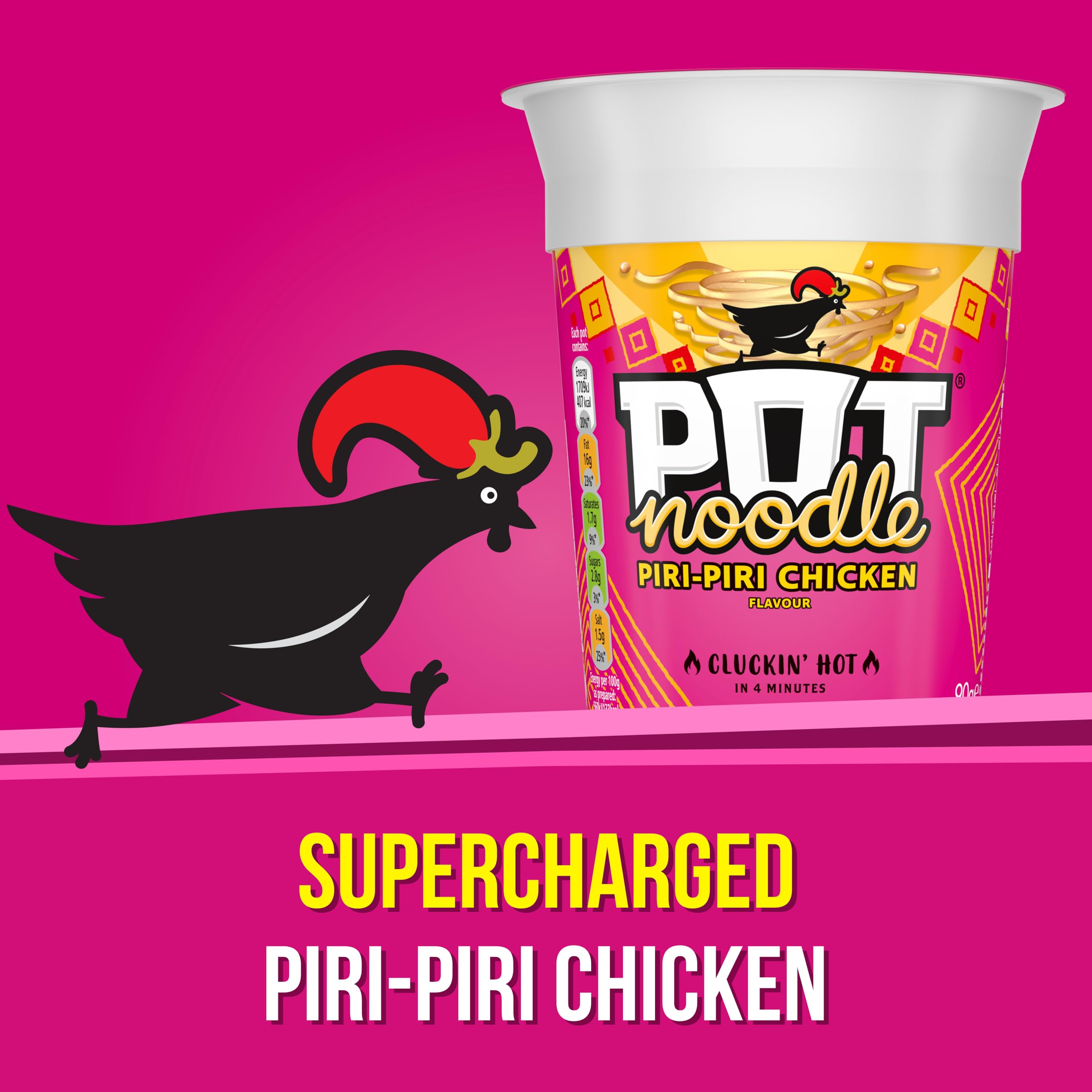Pot Noodle Piri-Piri Chicken Instant Noodle Snack - Spicy Chicken Flavour, 4-Minute Meal 4
