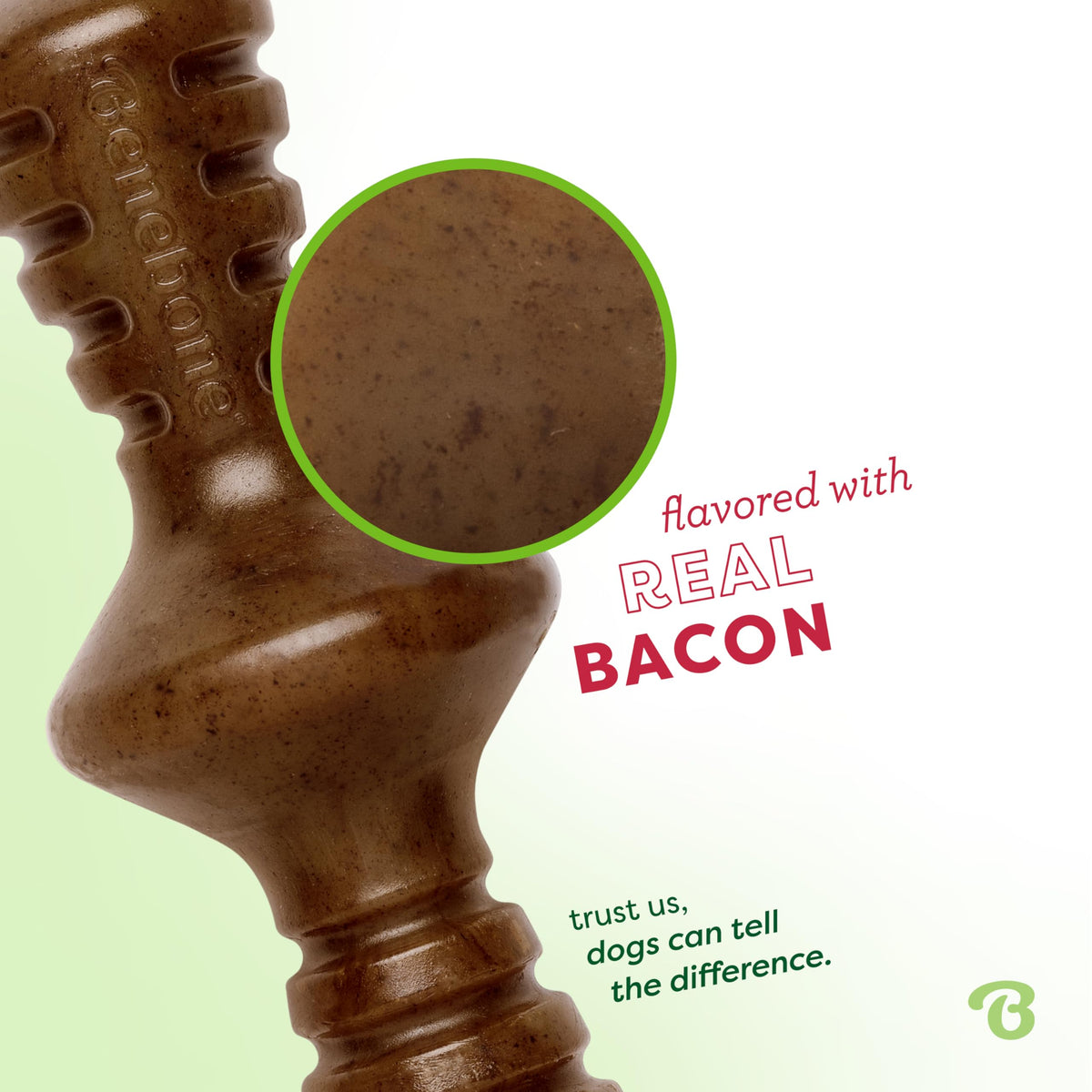 Benebone Zaggler Rolling Dog Chew Toy - Real Bacon, Large