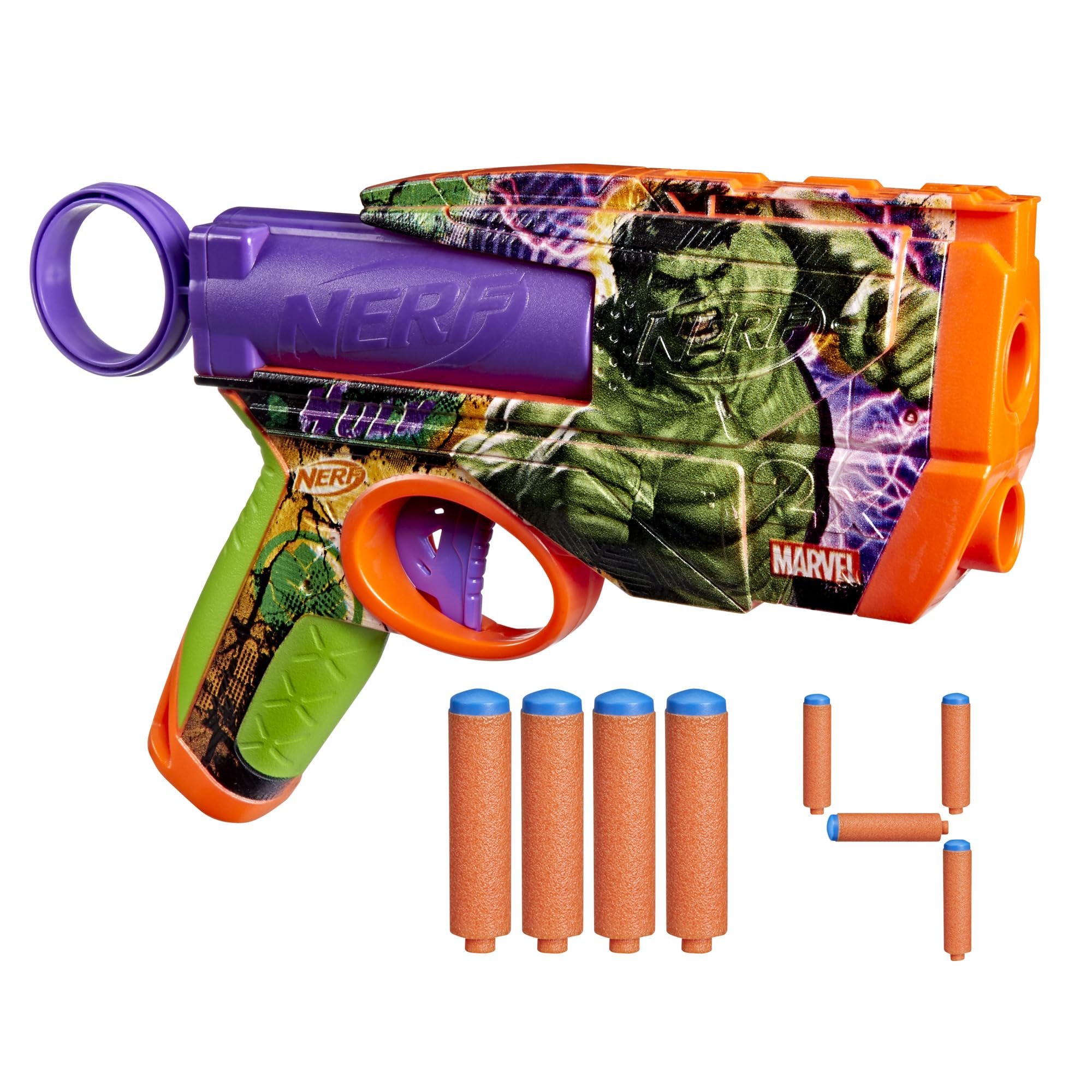 Nerf Marvel Hulk Dart Blaster with 2-Dart Capacity, Pull-Back Priming | Ages 8+ 2