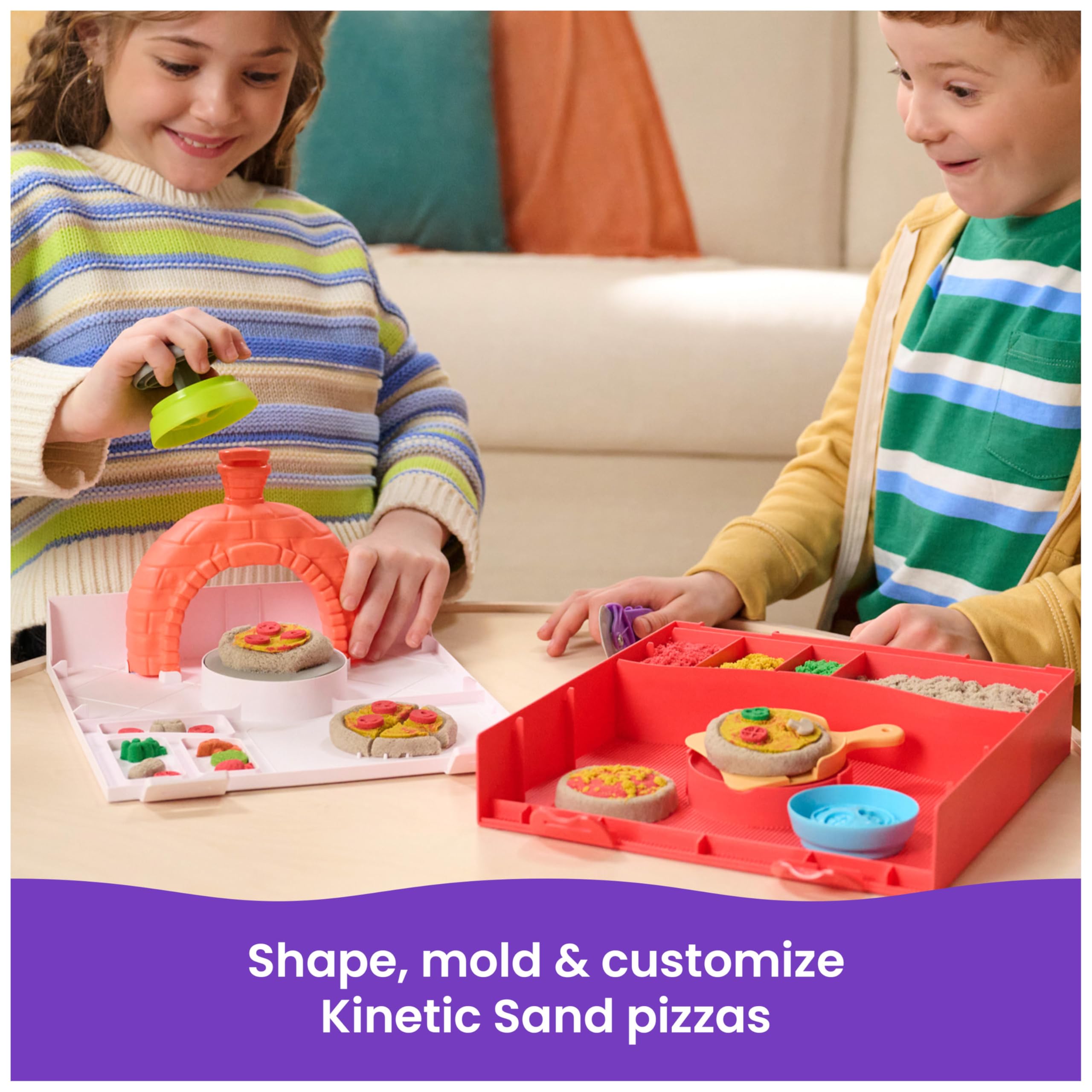 Kinetic Sand SquishPizza Rising Pizza Playset with 452g Play Sand and 5 Tools | Ages 5+ 2