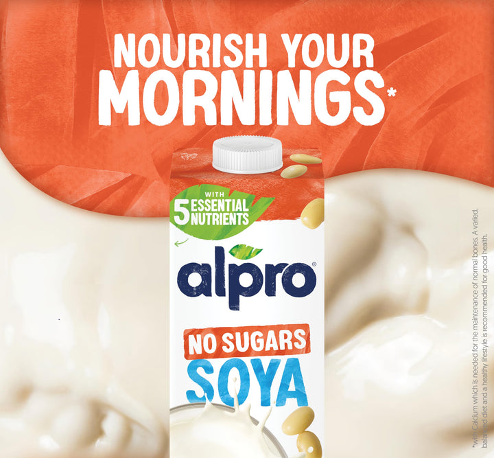 Alpro Soya No Sugars Plant-Based Drink, Vegan & Dairy Free, 1L