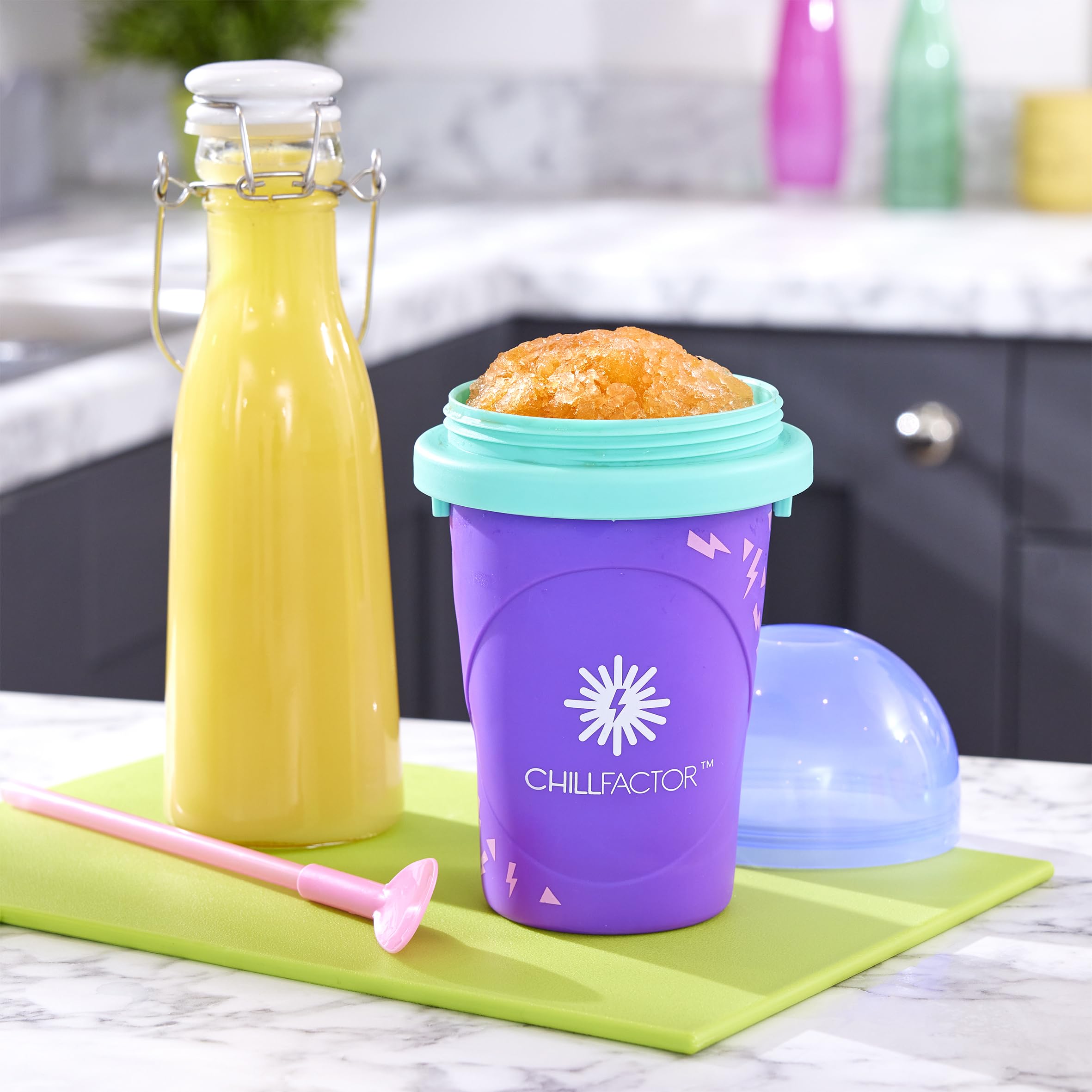 Chill Factor Colour Shock Slushy Maker - Power Purple | Reusable | Ages 3+