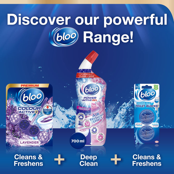 Bloo Colour Active+ Lavender Toilet Rim Block (50g) - Anti-Limescale, Long-Lasting Freshness with Every Flush