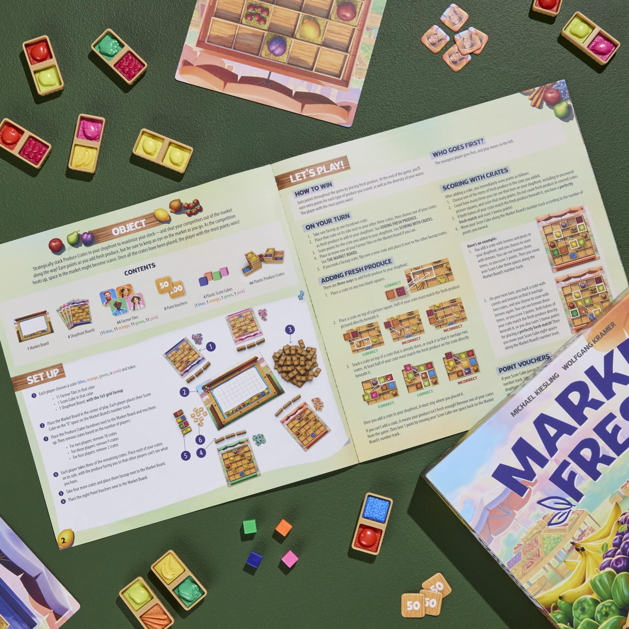 Avalon Hill Market Fresh Board Game - Tile Placement Strategy | 1-4 Players | Ages 8+ 2
