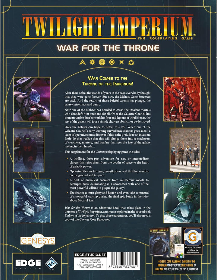 EDGE Studio Genesys Roleplaying Game War for The Throne Sourcebook (ESGNS09EN)