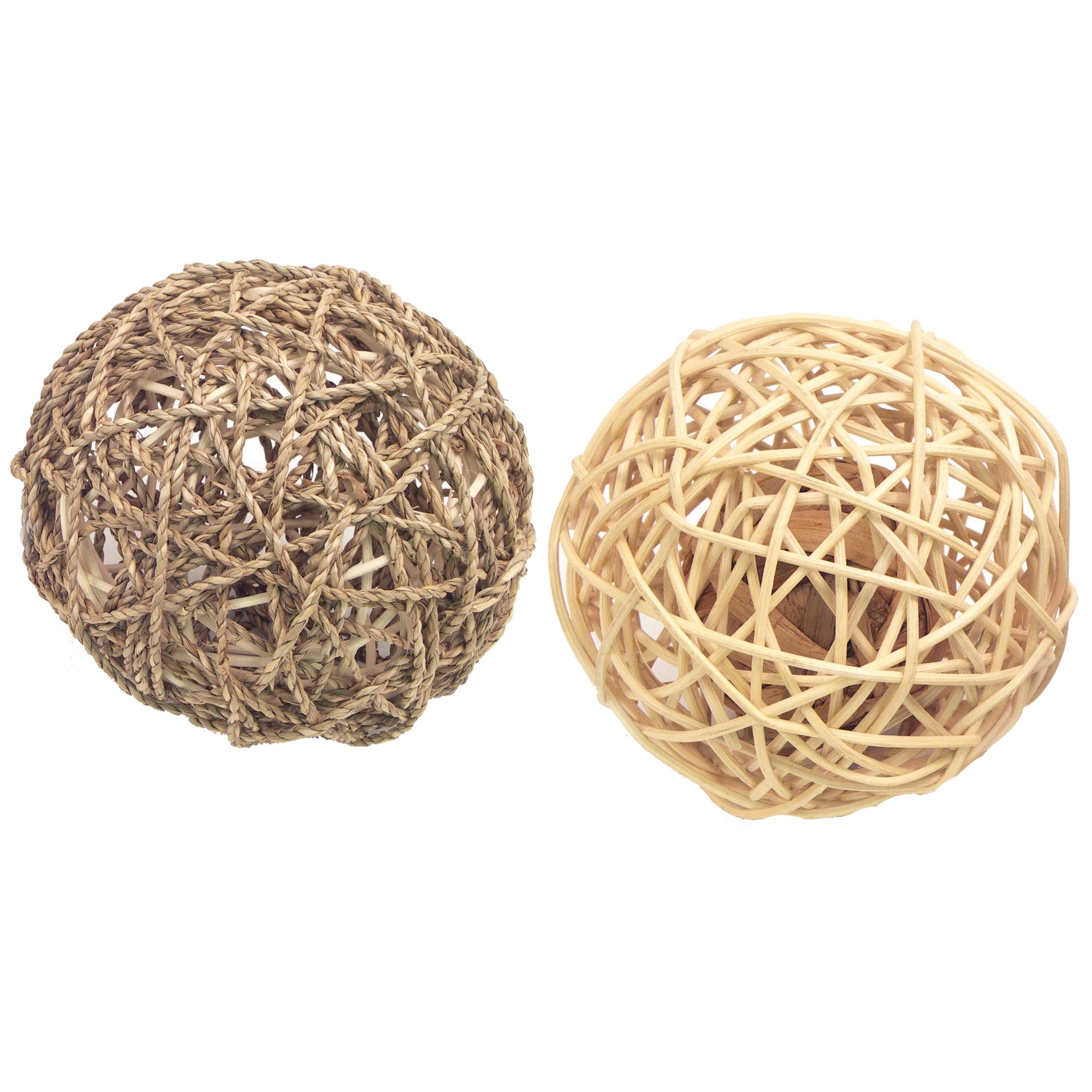 Rosewood Sea Grass Fun Ball - Natural Chew Toy for Small Animals | 15cm Diameter | Assorted Colours 2