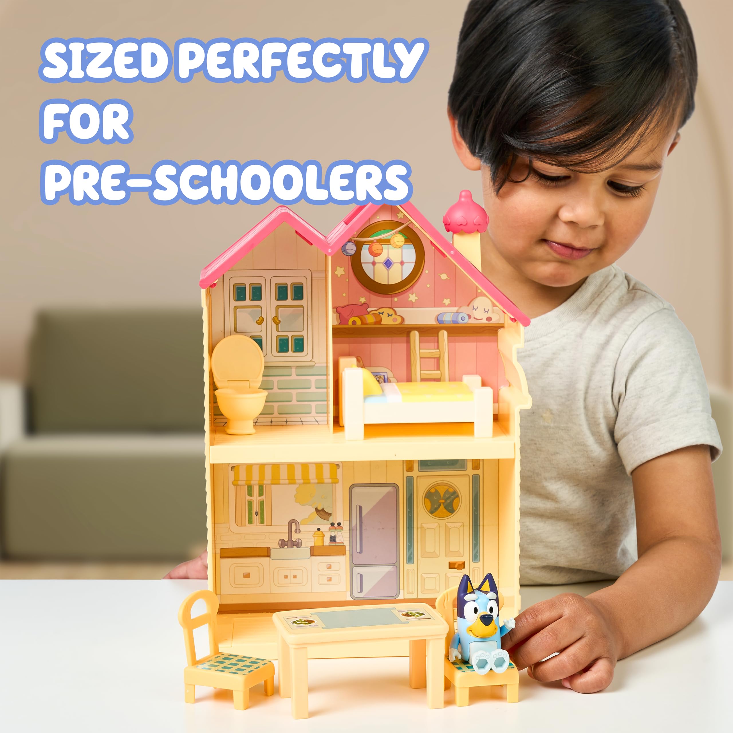 Bluey Mini Home Playset - Compact House with Carry Handle | Includes 2.5' Bluey Figure & 5 Accessories 5